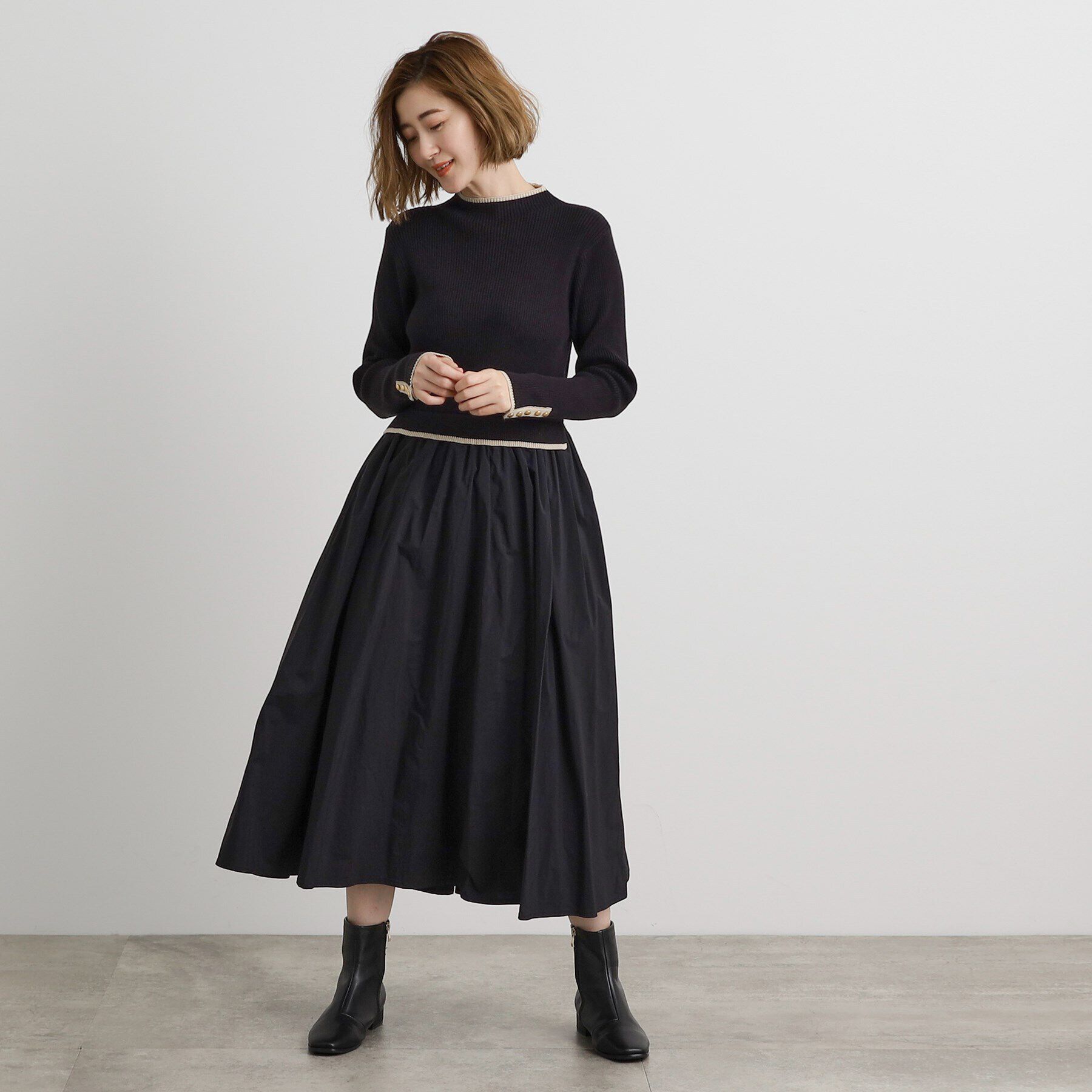 grove「配色リブニットドッキングワンピース」|ワンピース|