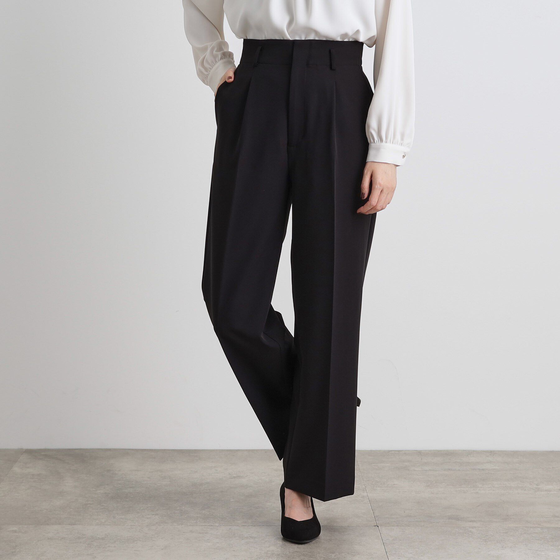 grove「【洗える】しなやかストレッチワイドパンツ」|その他|