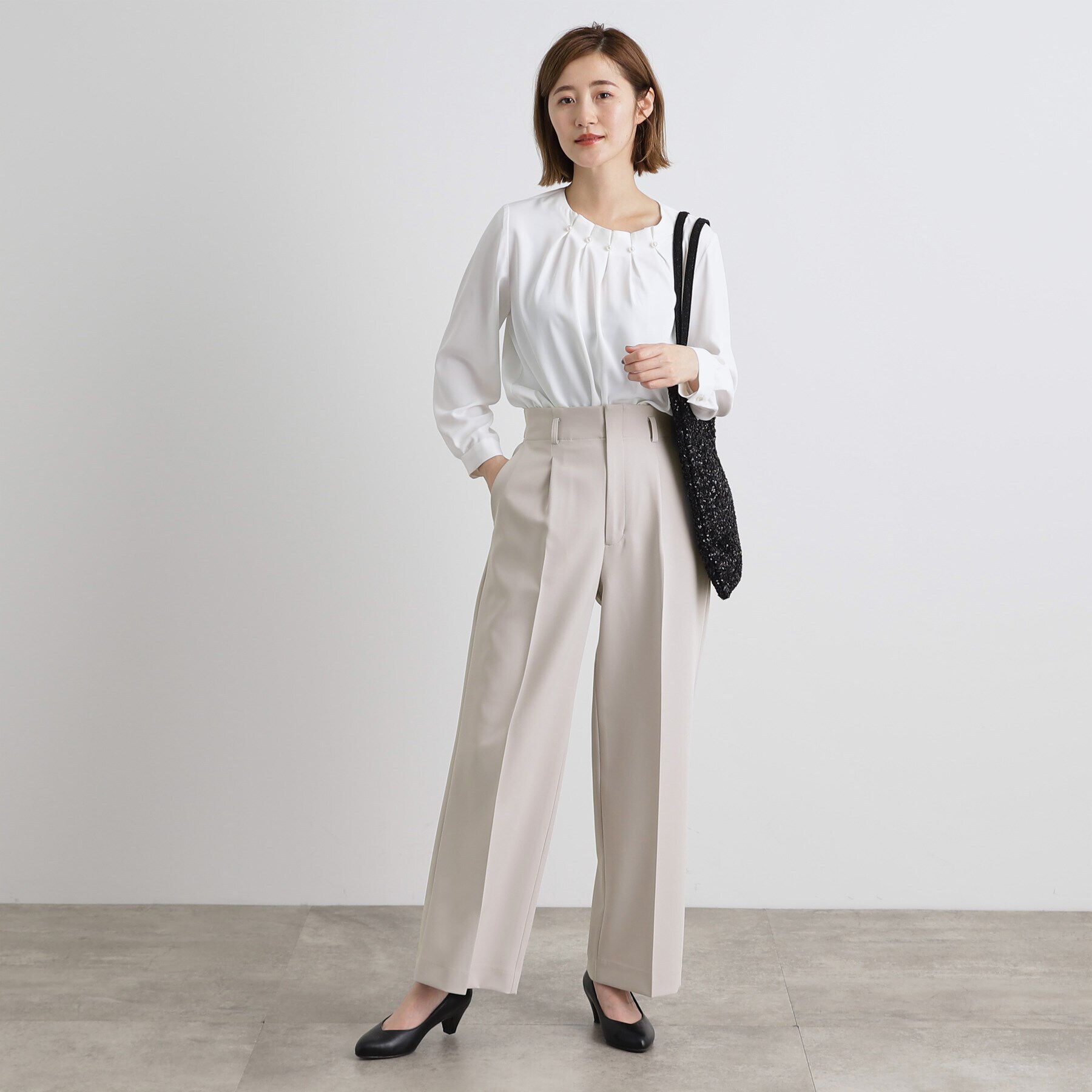 grove「【洗える】しなやかストレッチワイドパンツ」|その他|