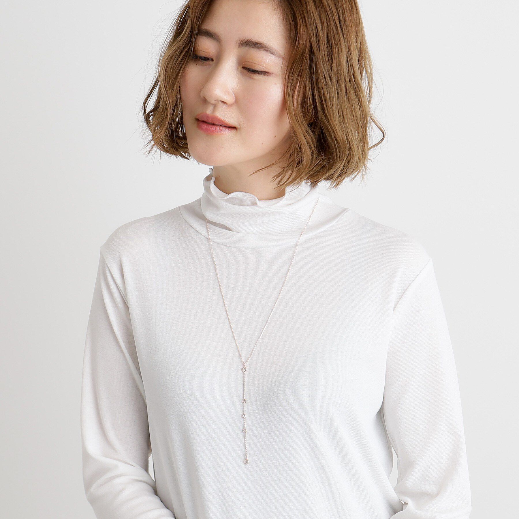 grove「プチビジューロングY字ネックレス」|ネックレス|