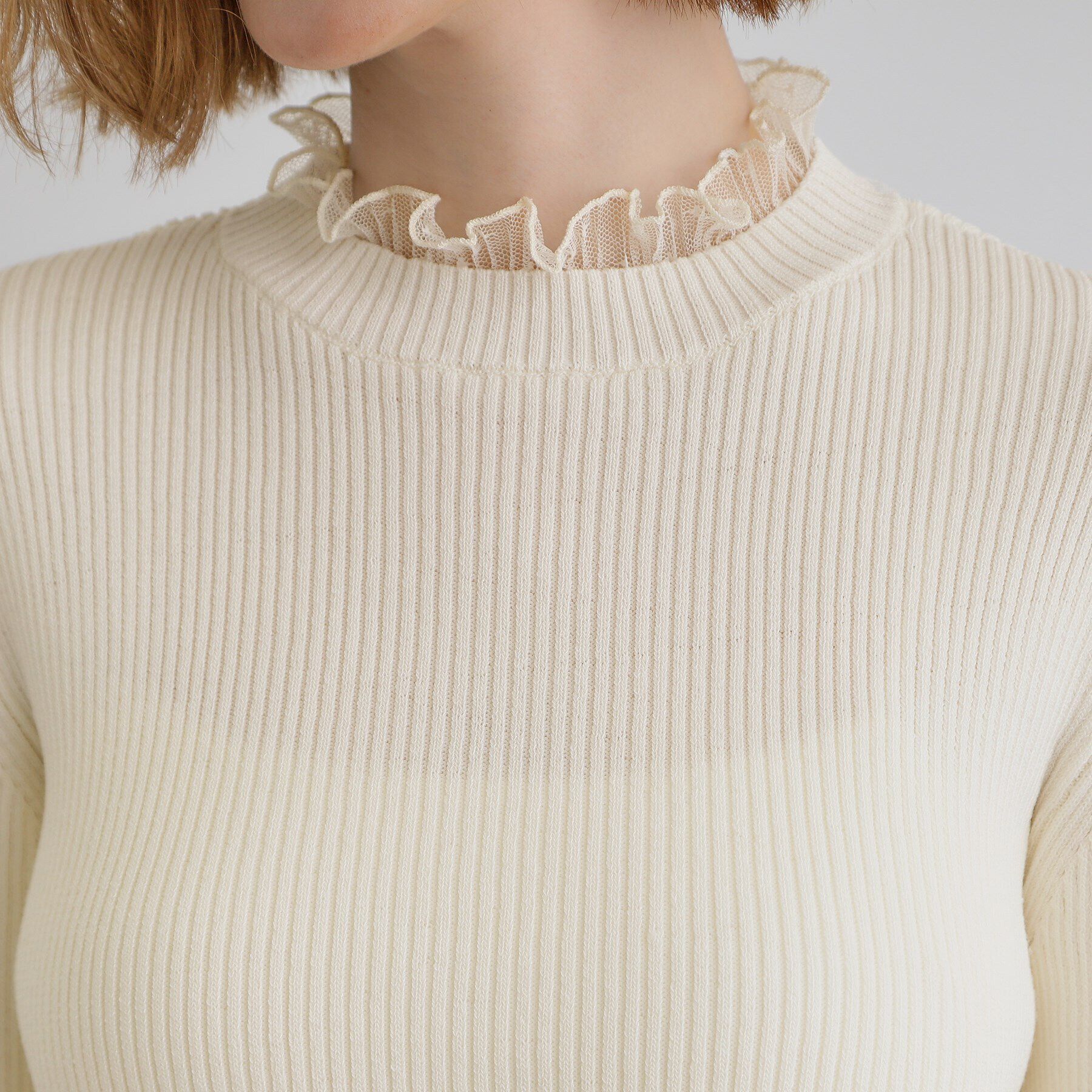 grove「チュールプリーツレイヤードプルオーバー」|ニット・セーター|