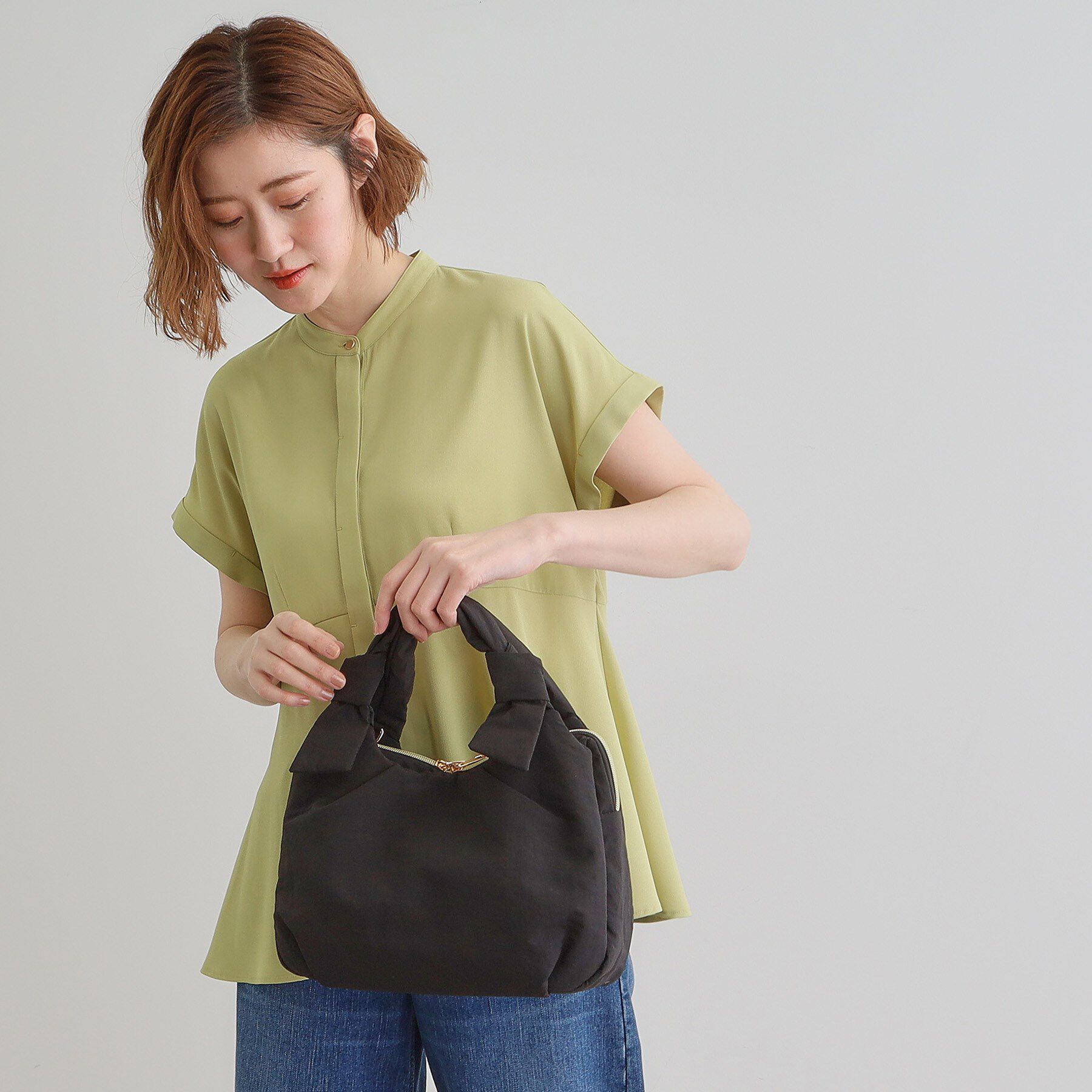 grove「【晴れの日も雨の日も】撥水アオリハンドルノットナイロン2WAYトート」|トートバッグ|