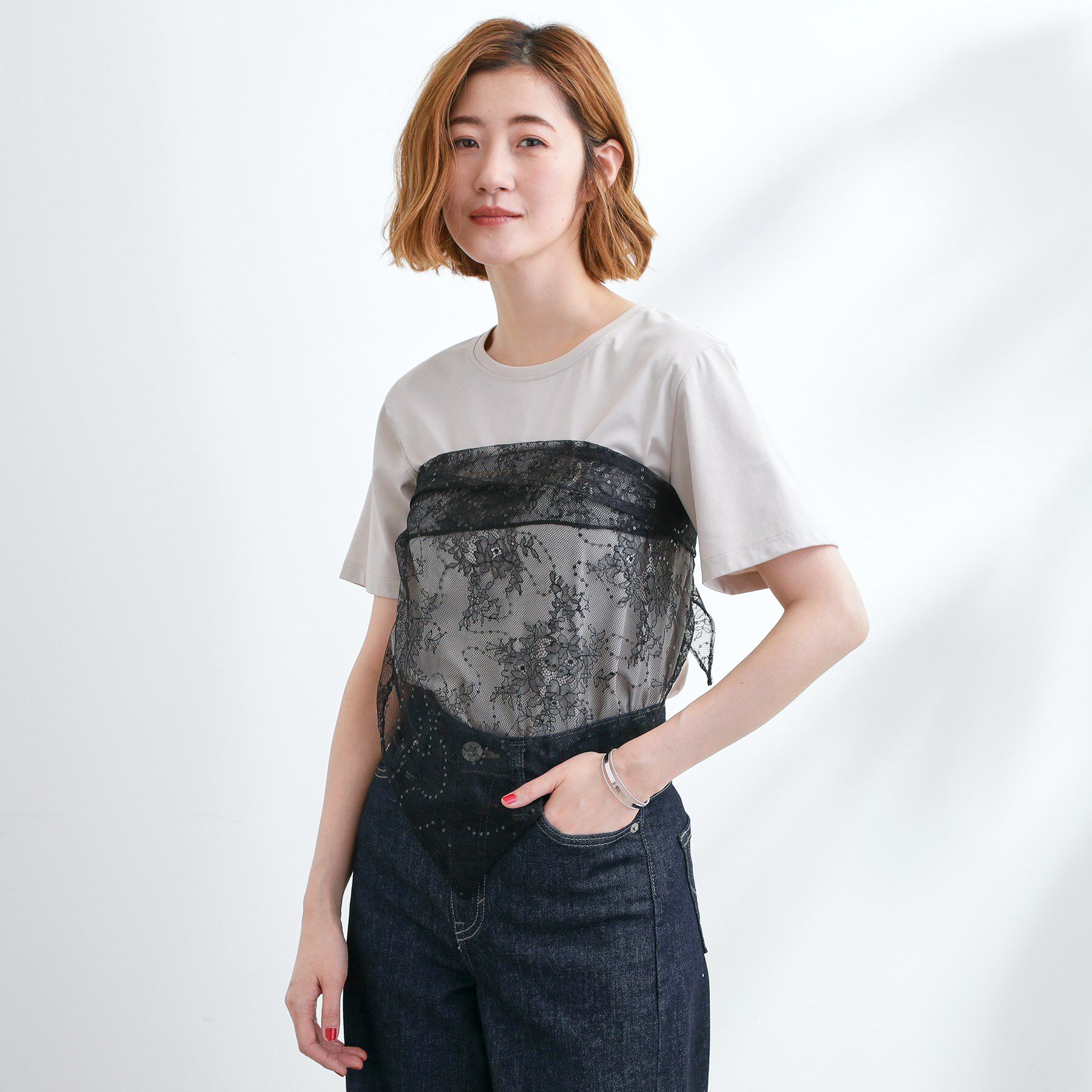 grove「レーストライアングルスカーフ」|バンダナ・スカーフ|