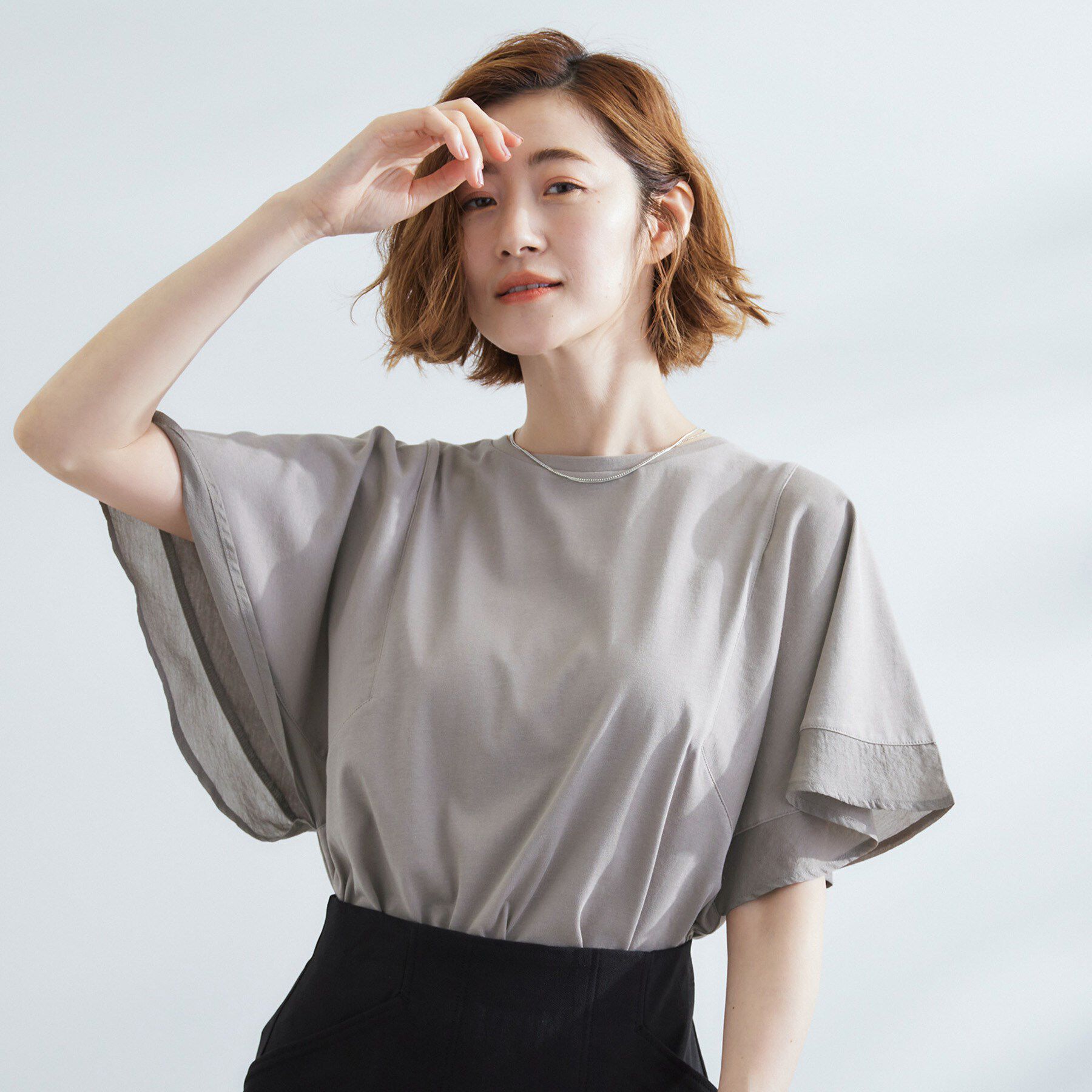 grove「【UVカット/二の腕カバー】1枚で着映えするフレアスリーブデザイン」|Tシャツ・カットソー|カーキ(027)