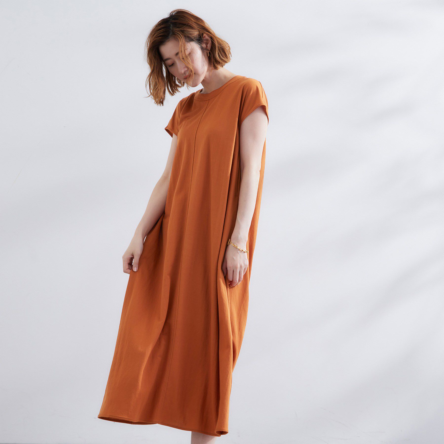 grove「【冷感・UV】モクロディフレンチスリーブワンピース」|ワンピース|