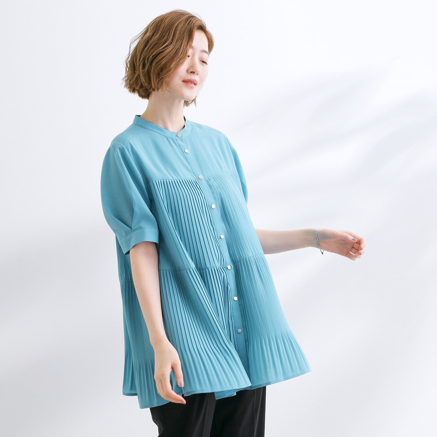 grove「【体型カバー】ラフに着たい　ティアードプリーツブラウス」|シャツ・ブラウス|