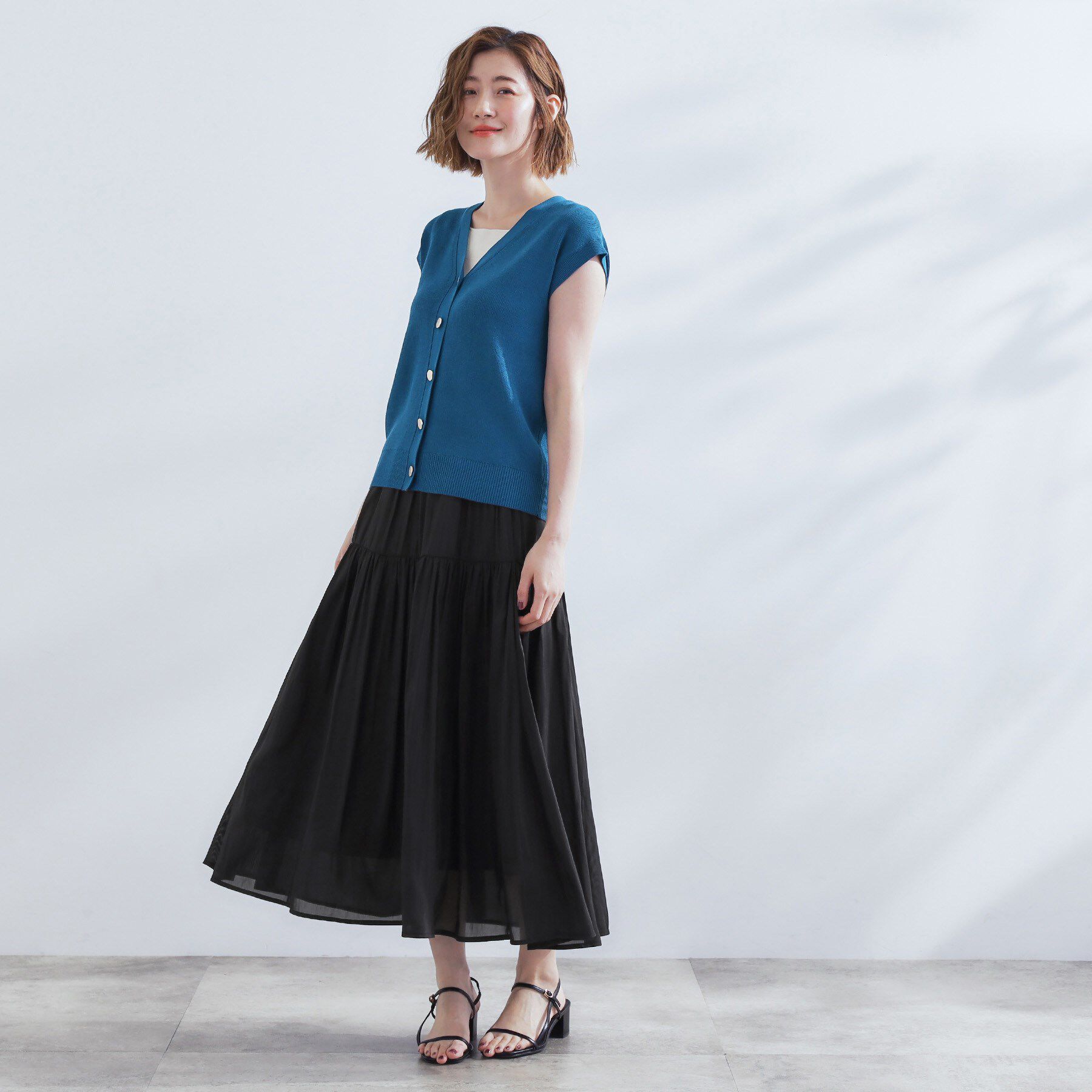 grove「【2点SET】可愛く着まわせる！便利なニットベスト＆スカートセット」|スーツ|