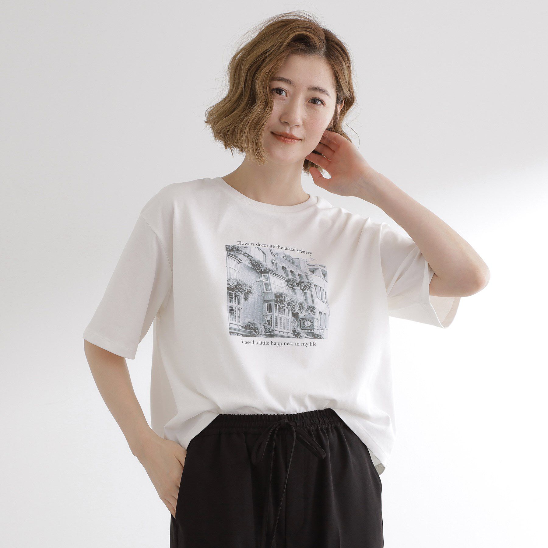 grove「夏に映える　大人のクロップドTシャツ」|Tシャツ・カットソー|オフホワイト(003
