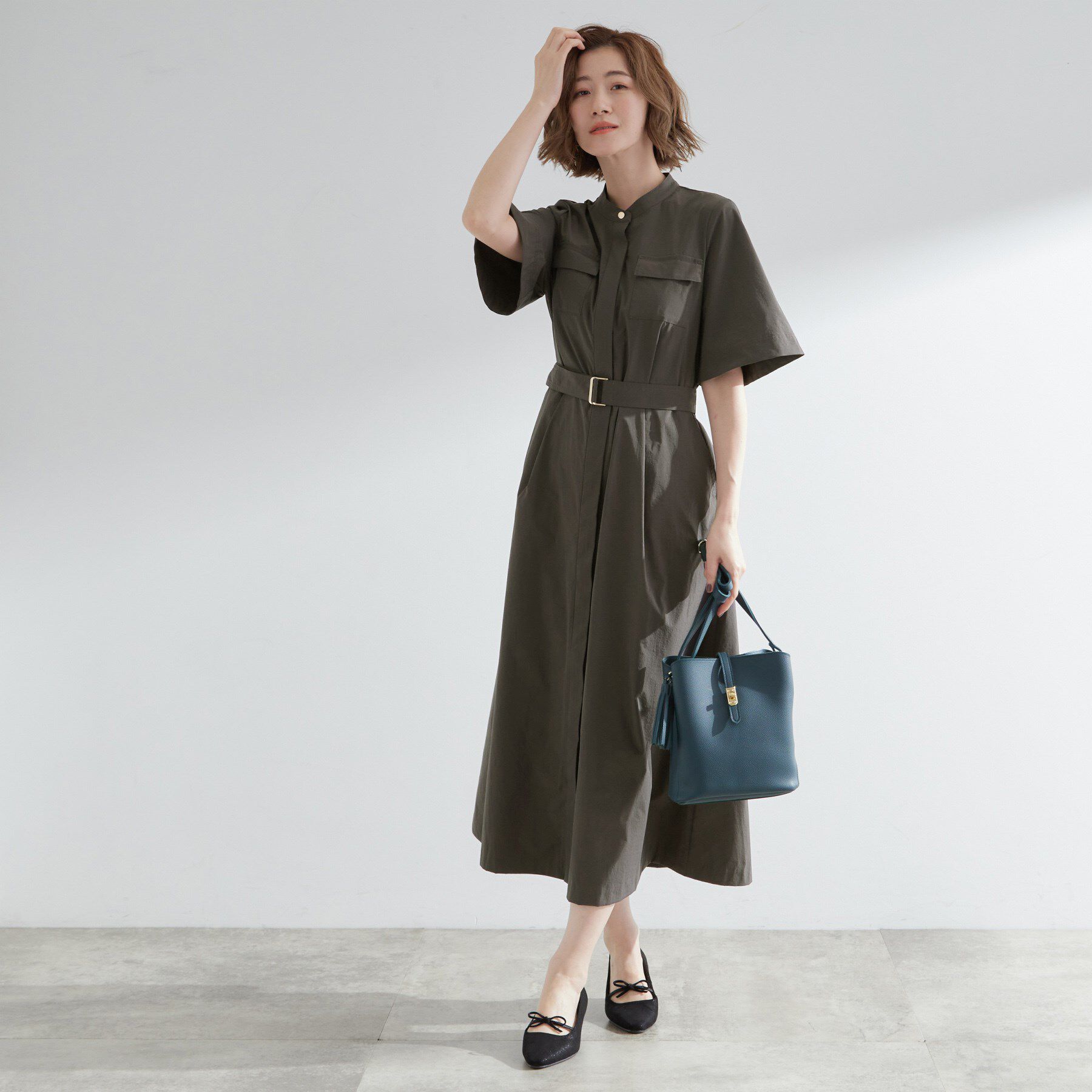 grove「軽やかに決まる　ワークシャツワンピース」|ワンピース|