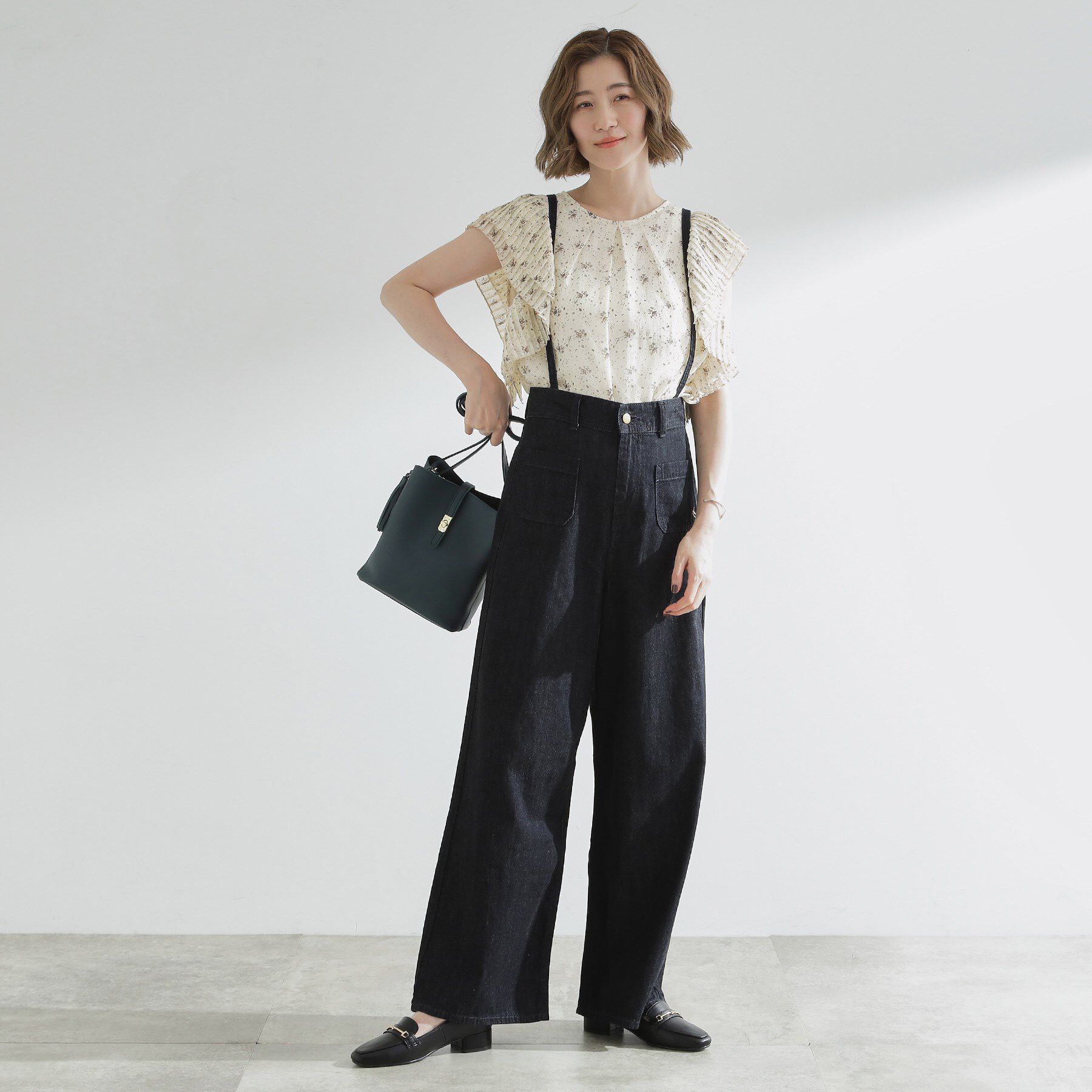 grove「プリーツが彩る 華やか花柄ブラウス」|シャツ・ブラウス|