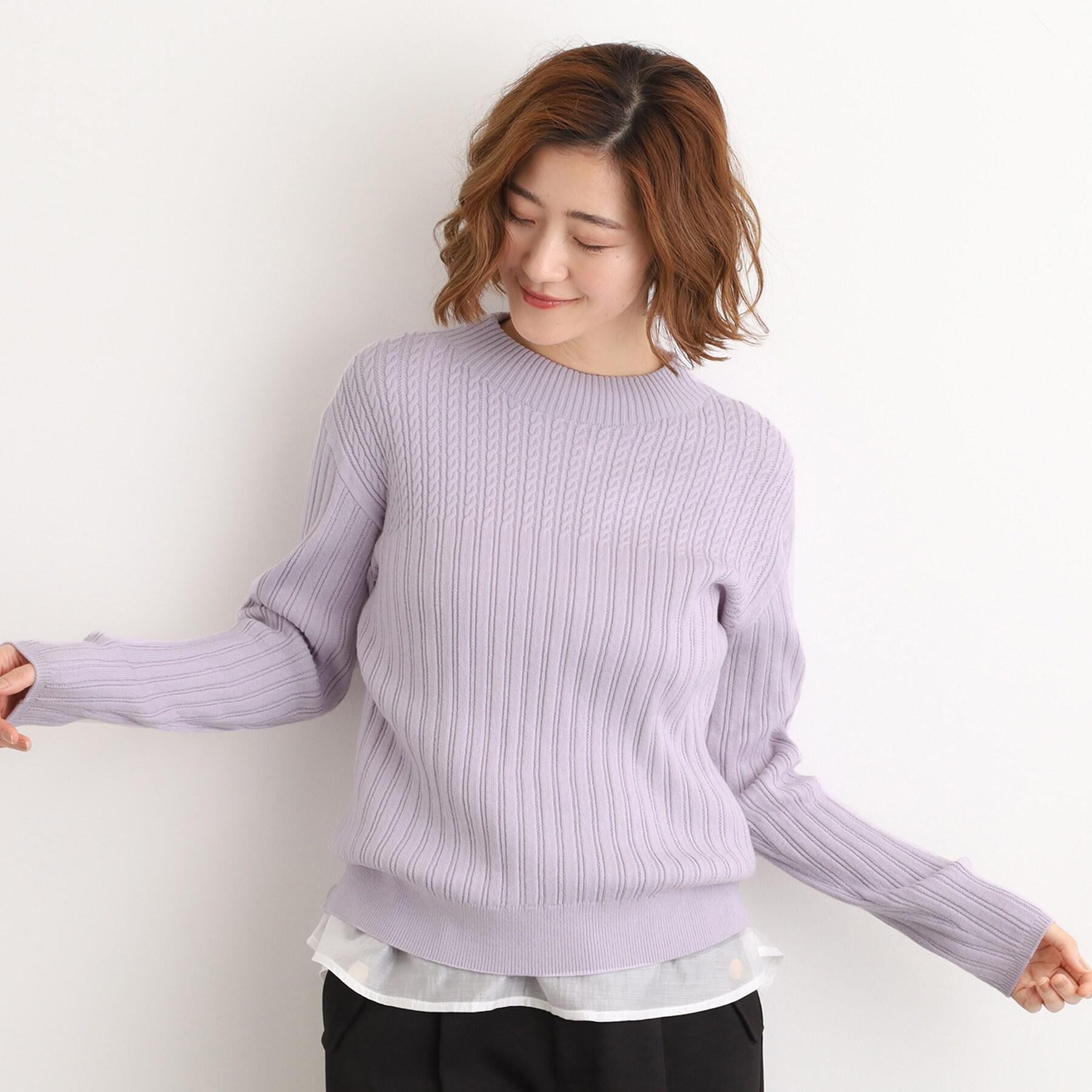 grove「【毛玉軽減／洗える】ミニケーブルニット」|ニット・セーター|