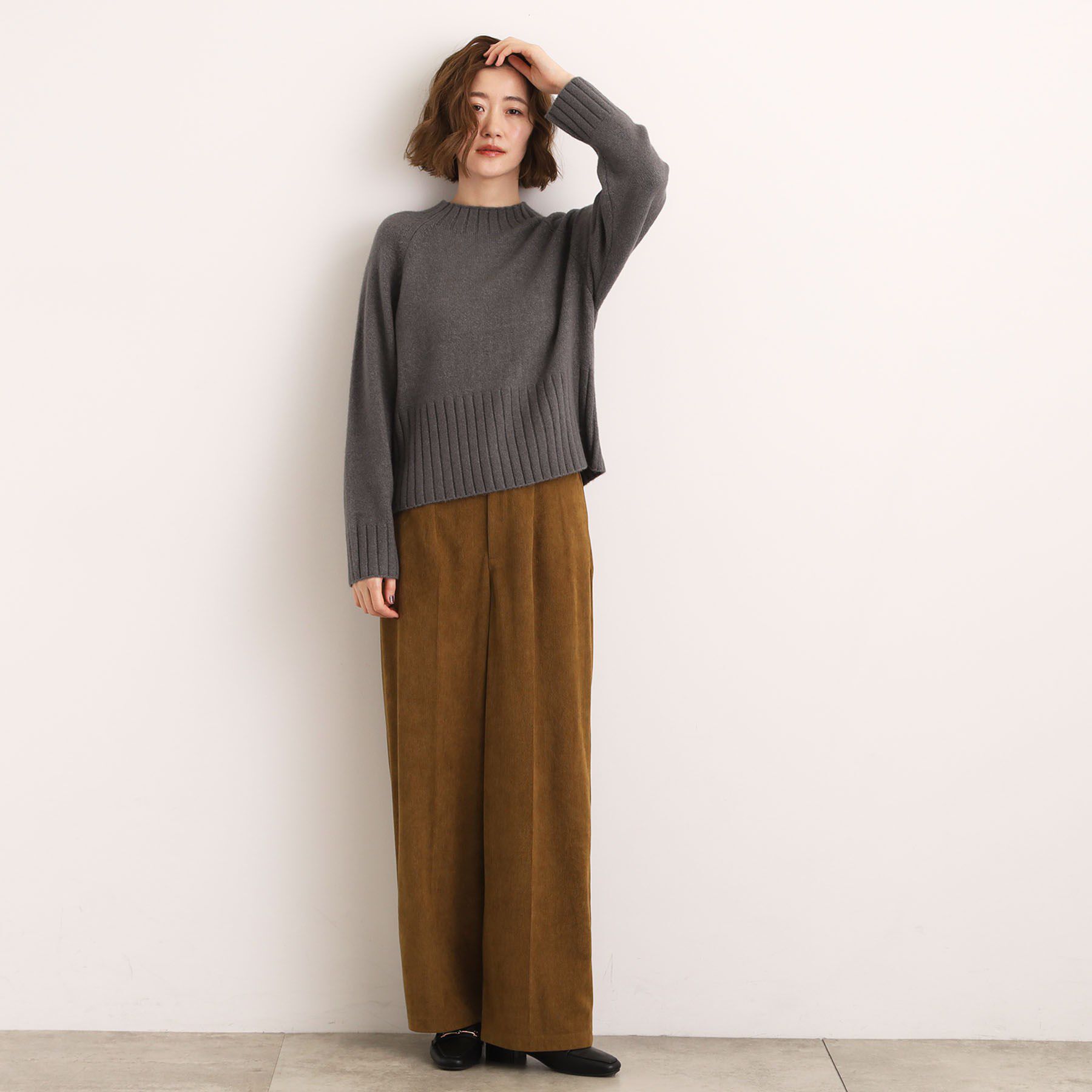 grove「【洗える】バックリブ切替ニット」|ニット・セーター|