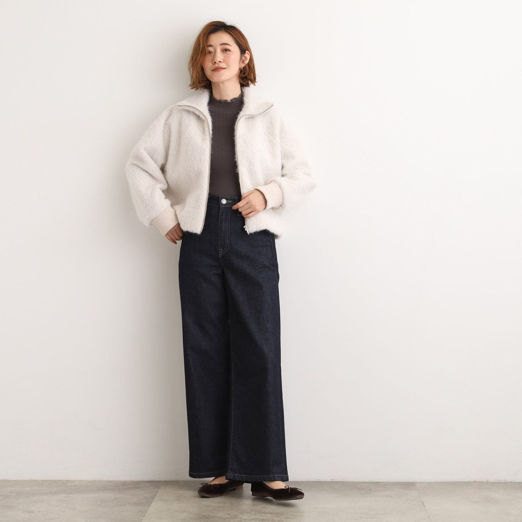 grove「ふんわりと包み込む、リュクスなフェイクファーブルゾン」|ブルゾン・スタジャン|