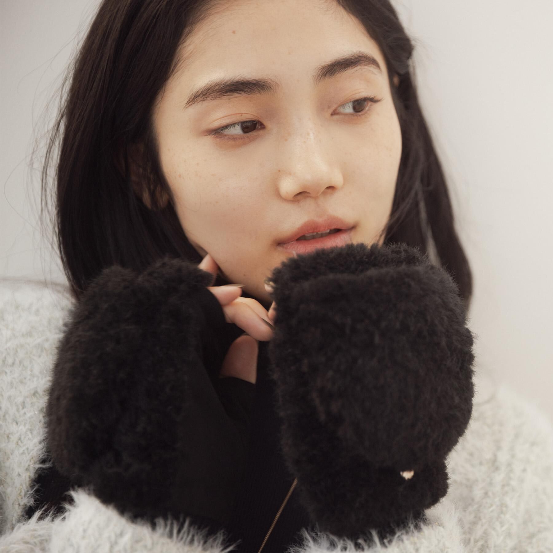 grove「2WAYフェイクファーミトン」|手袋|