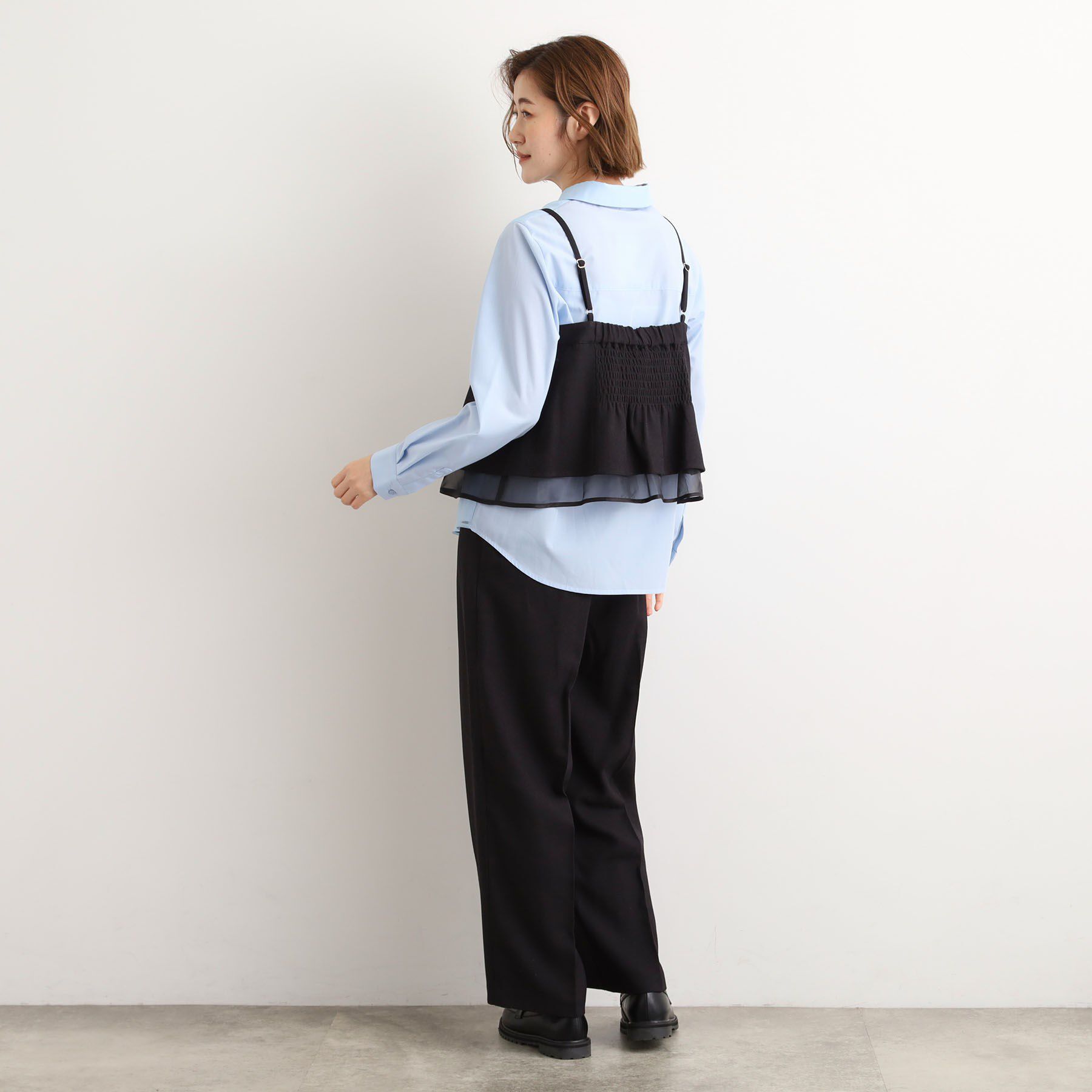 grove「【2点SET/体型カバー】透け感とレイヤードで大人の遊び心を、ビスチェSET UP」|スーツ|