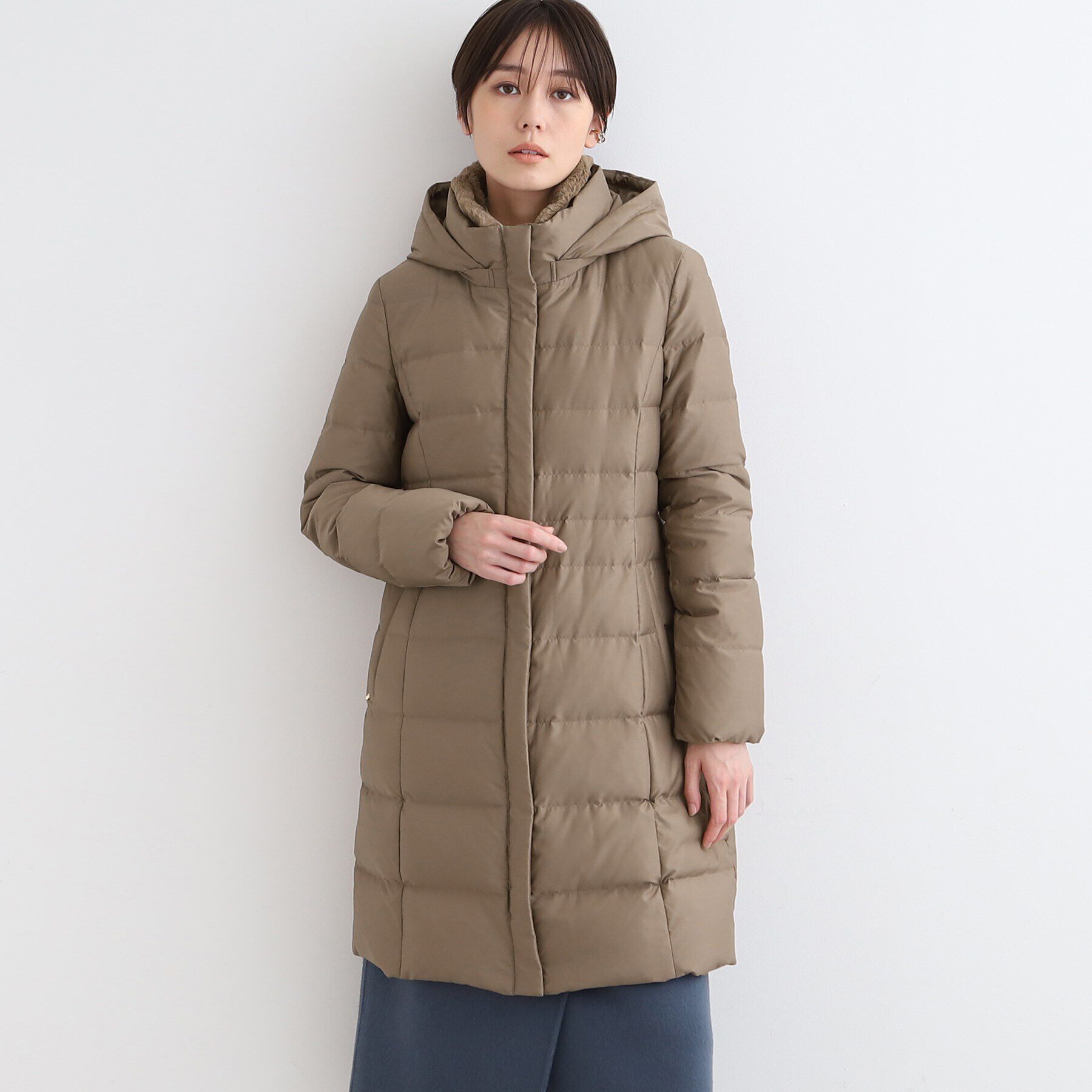 INDIVI「【リニューアル！／マルチWAY／フォックスファー／ロング丈】リサイクルダウンコート」|ダウン|