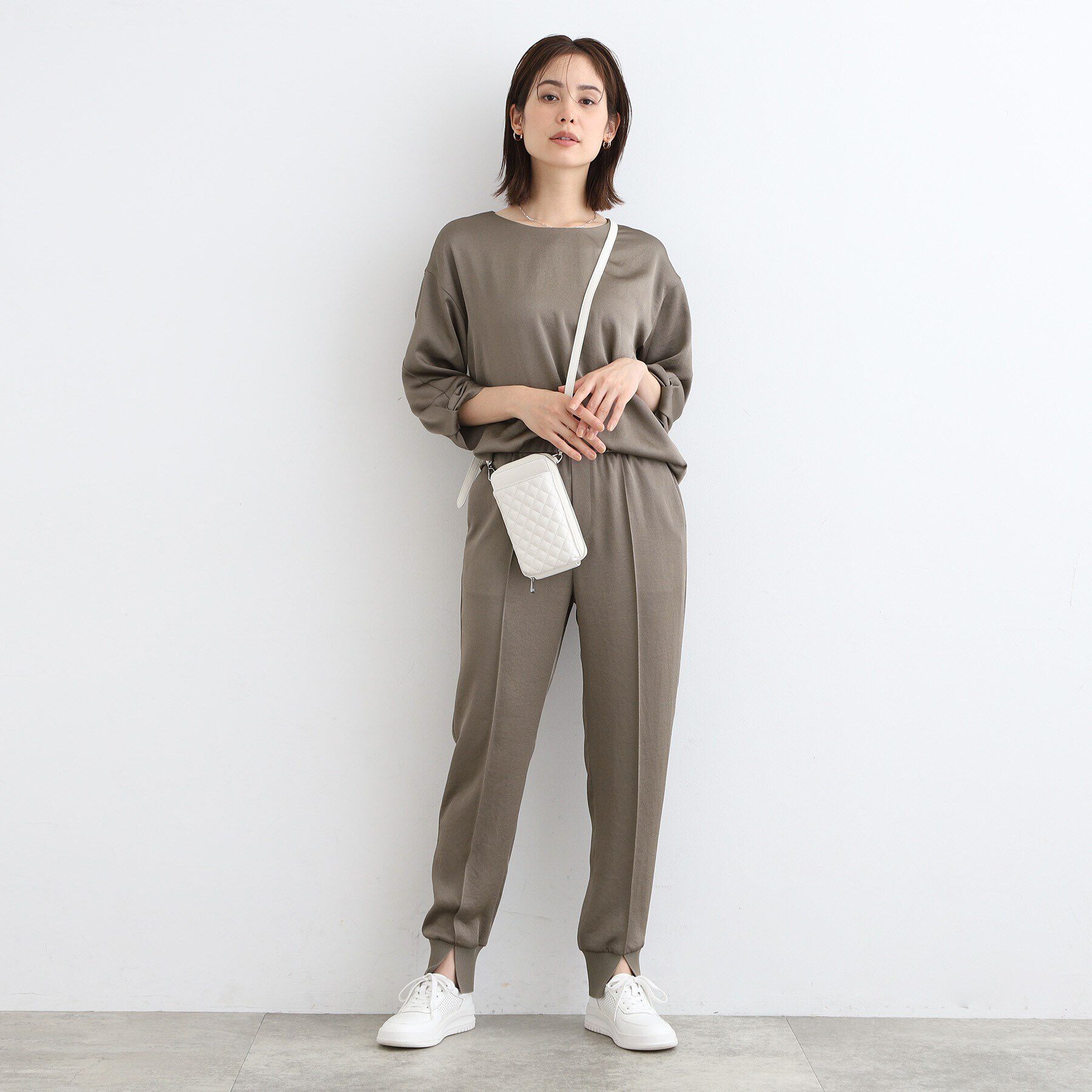 INDIVI「【こなれSETUP／洗える／サテン】ジョグパンツ」|その他|