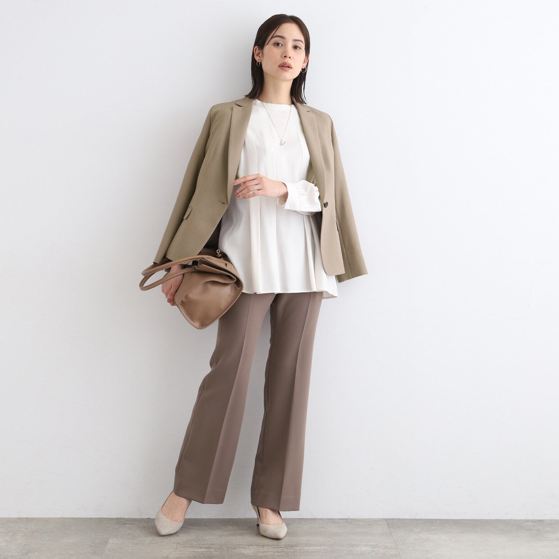 INDIVI「【洗える／UVケア／定番スーツ】ウール調テーラードカラージャケット」|スーツ|