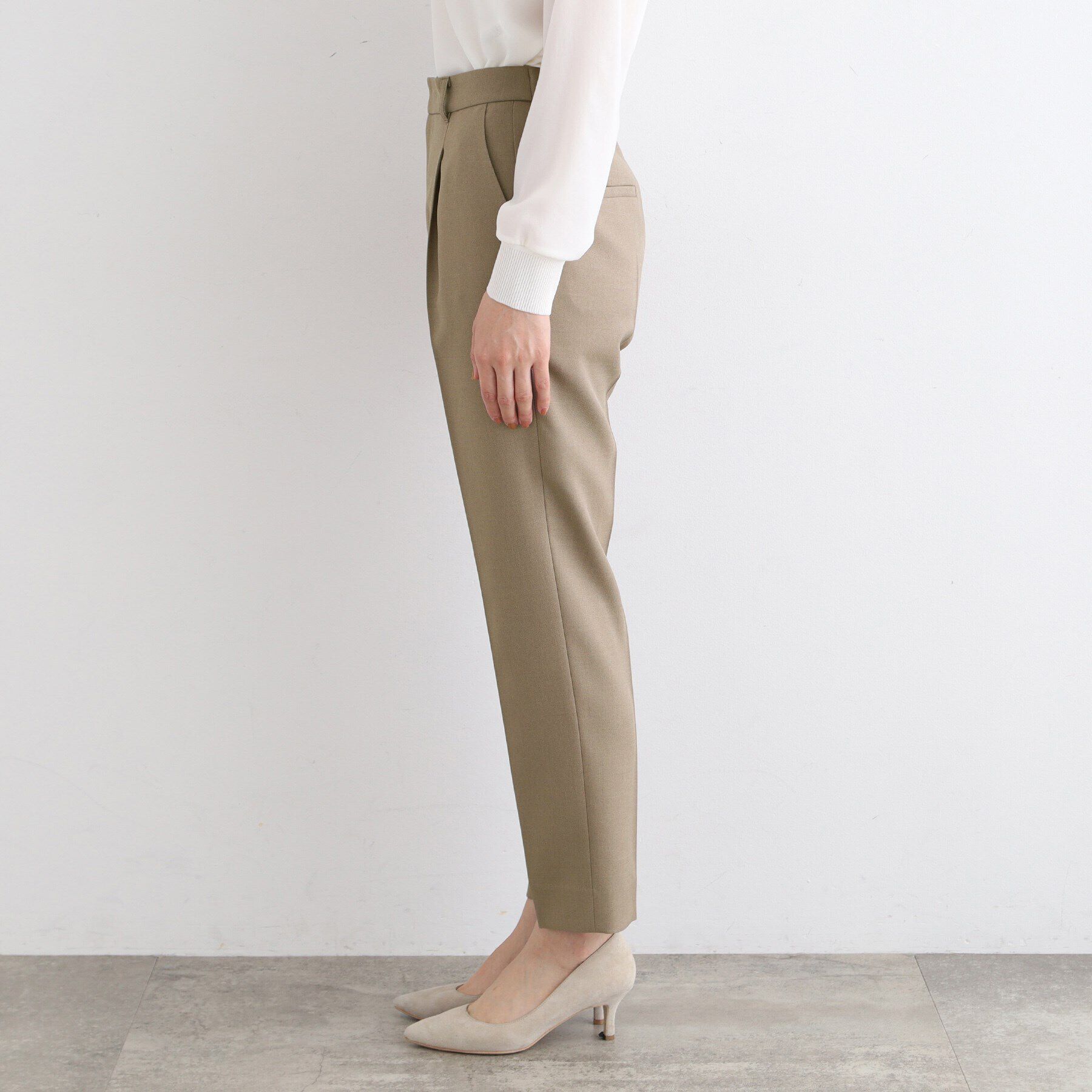 INDIVI「【洗える／UVケア／定番スーツ】ウール調テーパードパンツ」|スーツ|