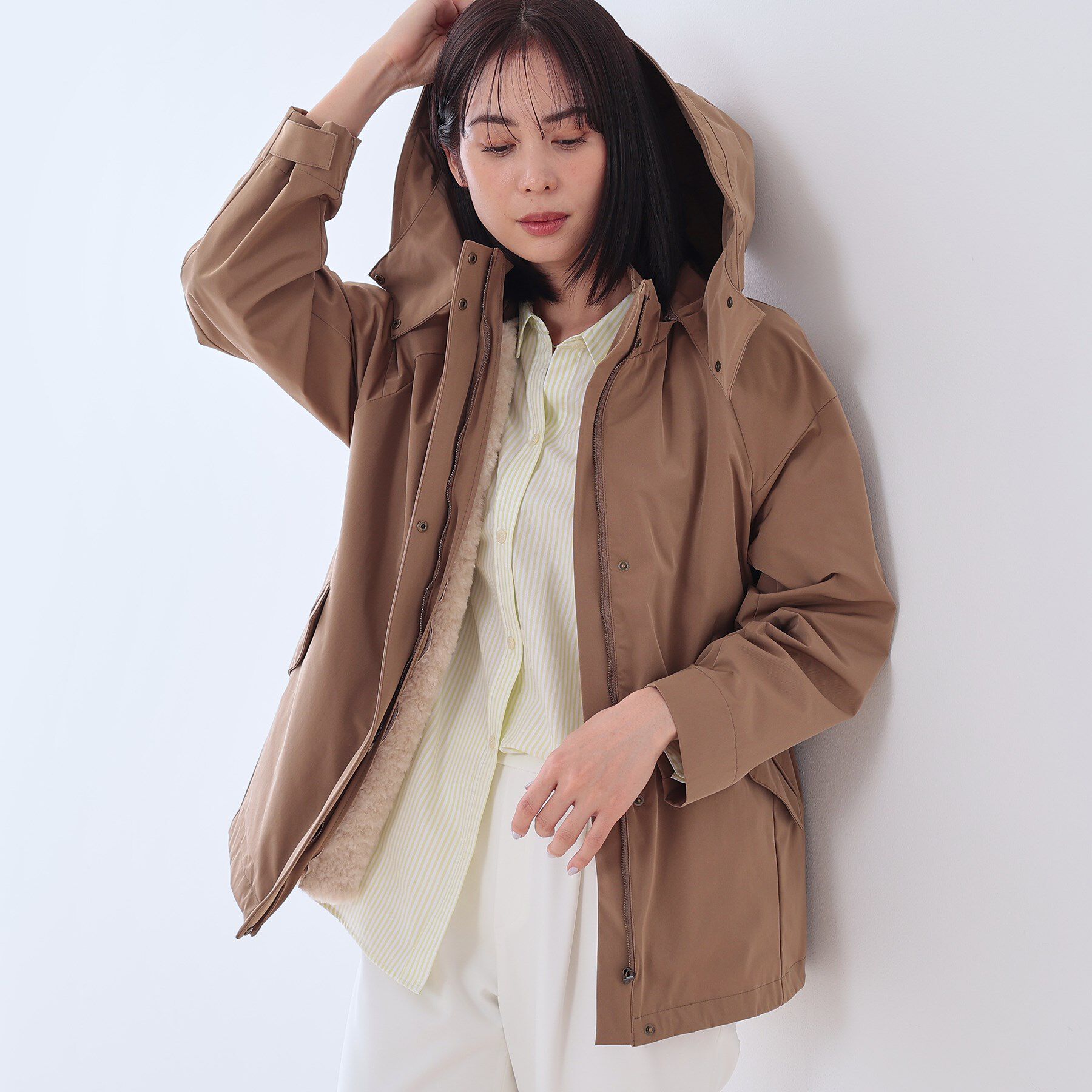 INDIVI「【ファーライナー付き/マルチWAY】マウンテンパーカ」|その他|キャメルブラウン(6