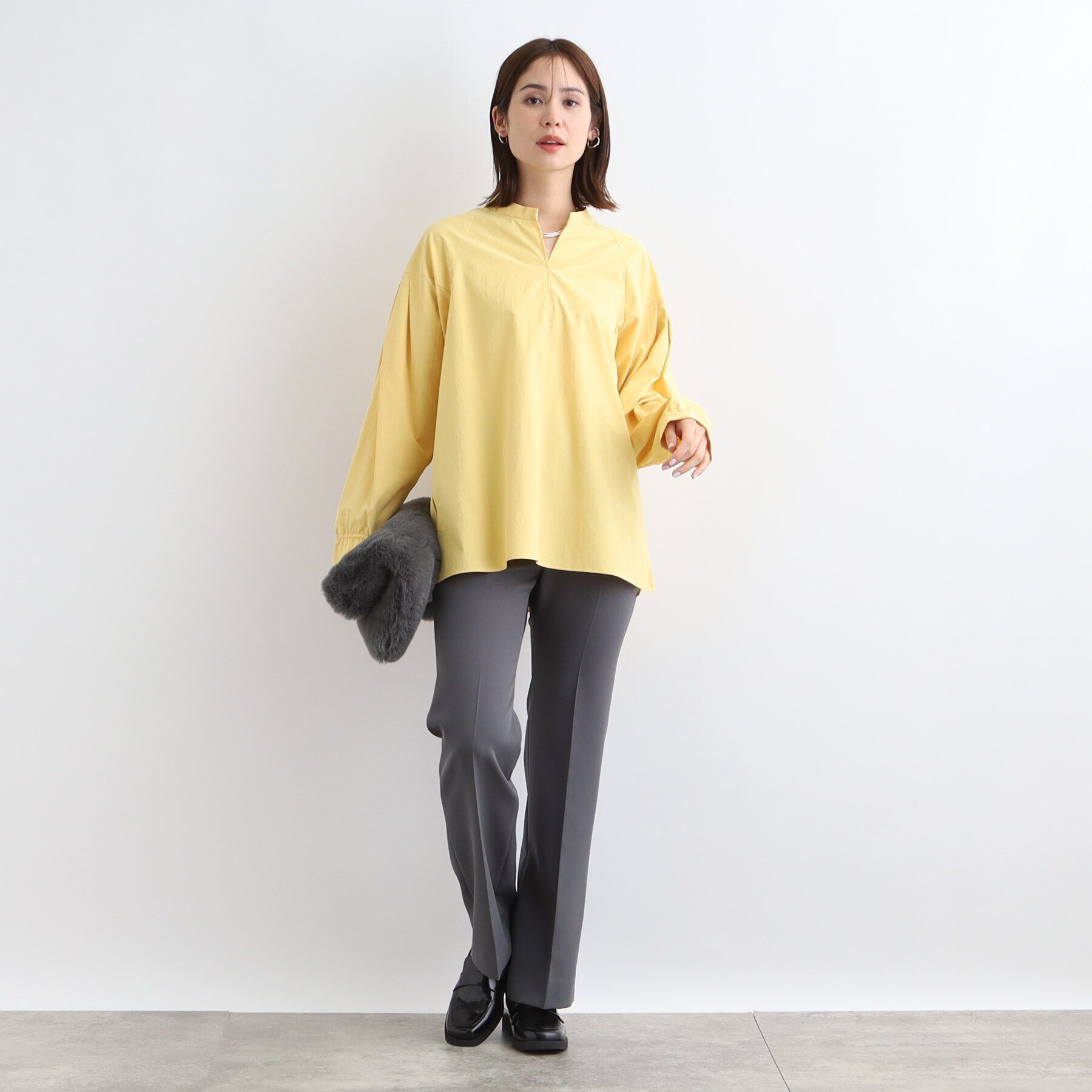 INDIVI「【洗える／2WAY】ボリュームスリーブ ボウタイブラウス」|シャツ・ブラウス|