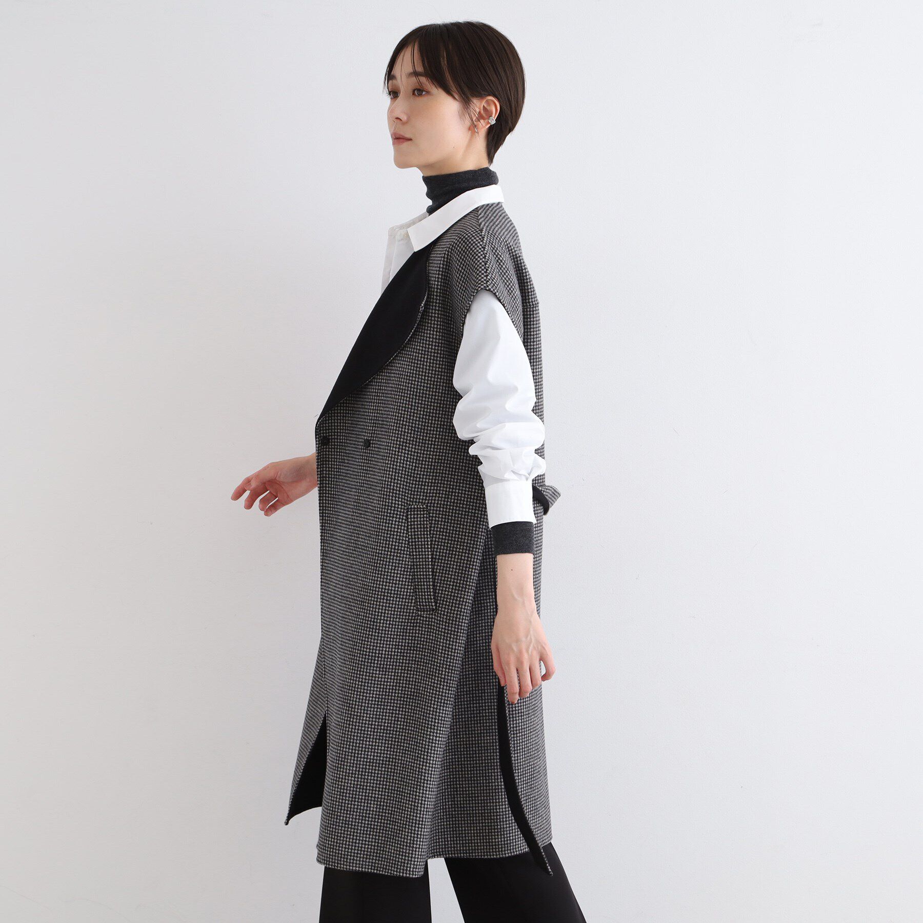 INDIVI「【ウール混／トレンド】リバージレコート」|ベスト・ジレ|