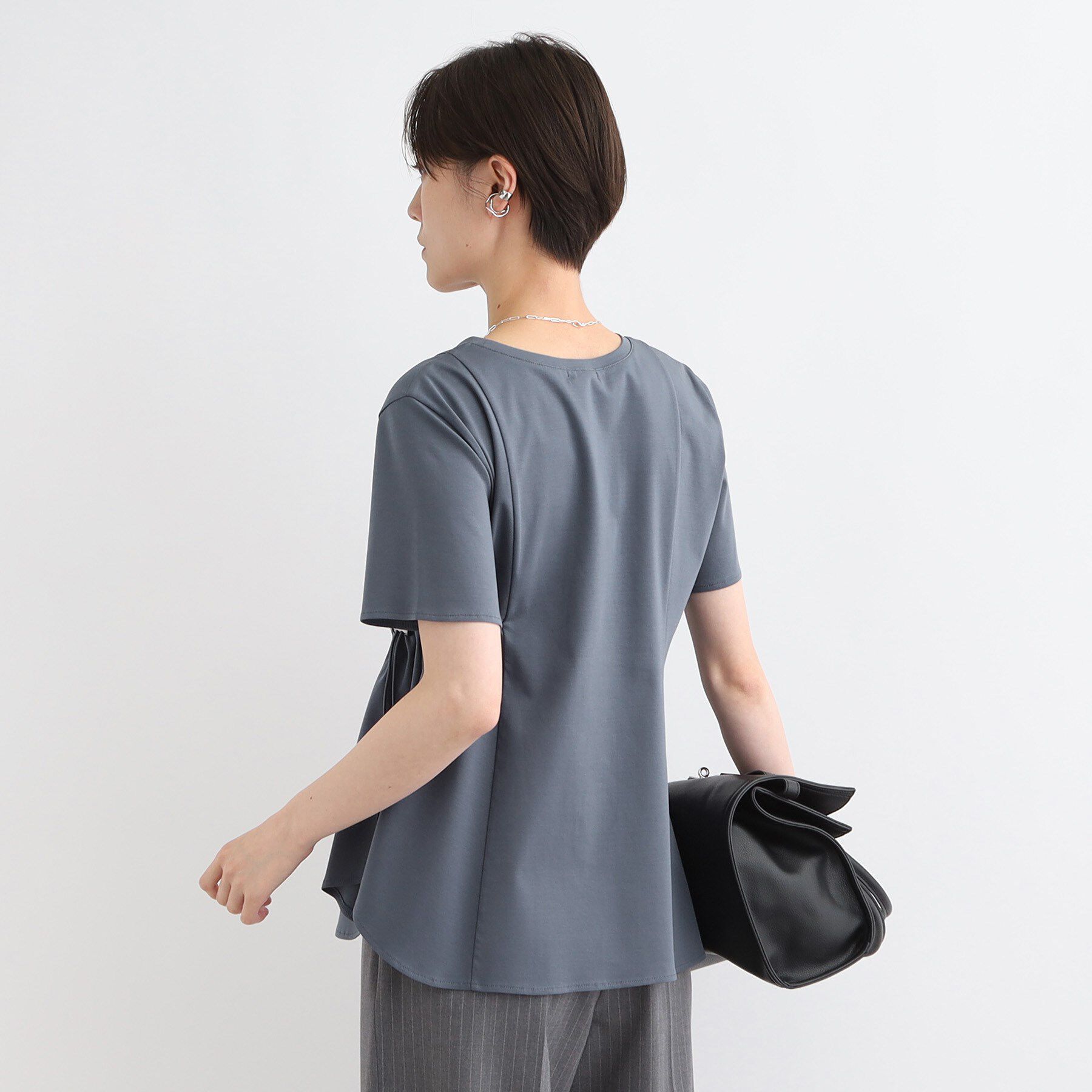 INDIVI「【洗える／トレンド】ドロストデザインTシャツ」|Tシャツ・カットソー|