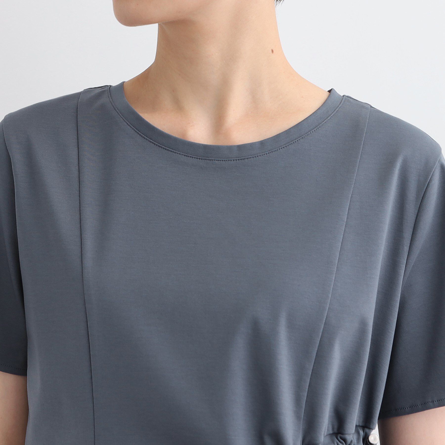 INDIVI「【洗える／トレンド】ドロストデザインTシャツ」|Tシャツ・カットソー|