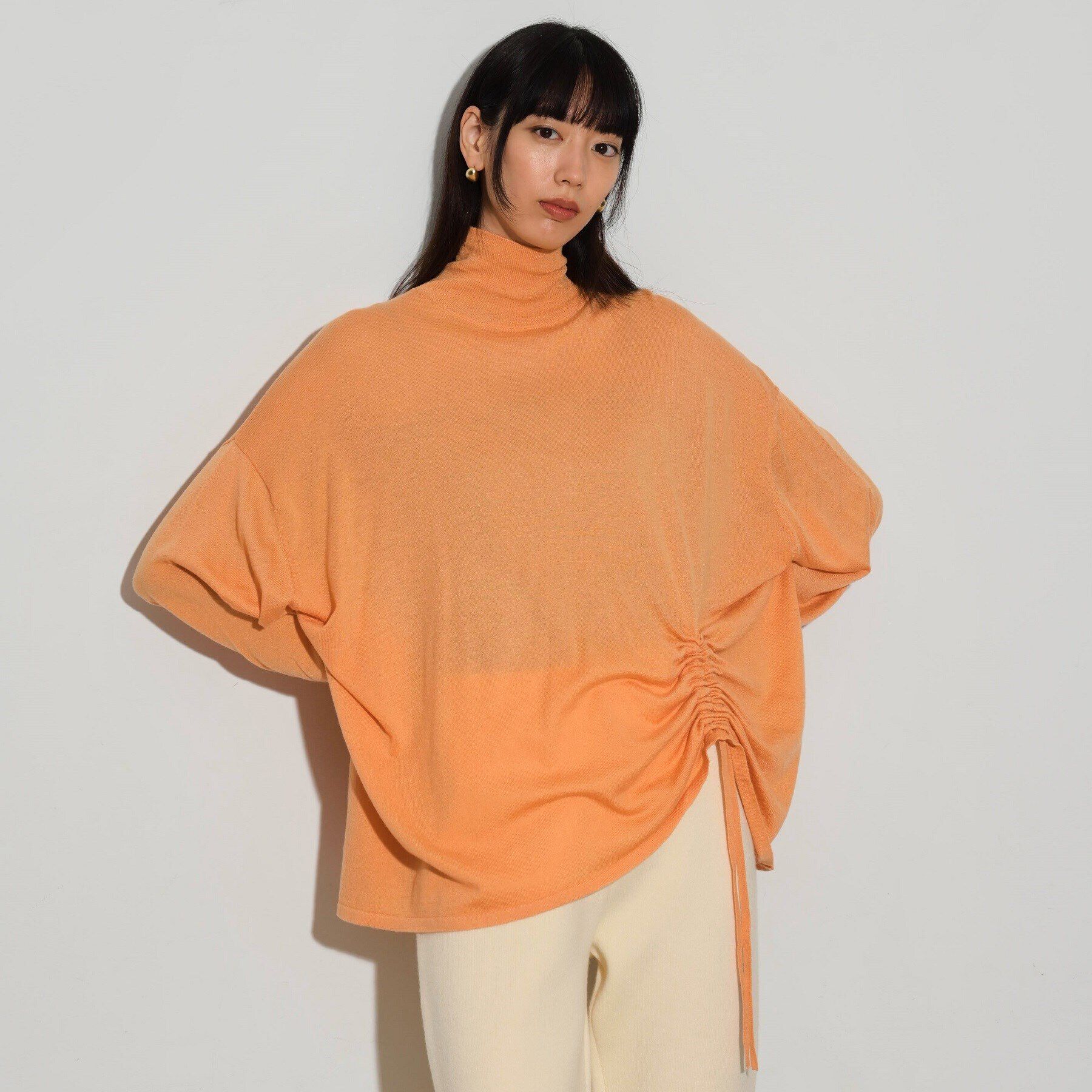 GALLEST「サイドシャーリングハイネックニット」|ニット・セーター|ｵﾚﾝｼﾞ(066)