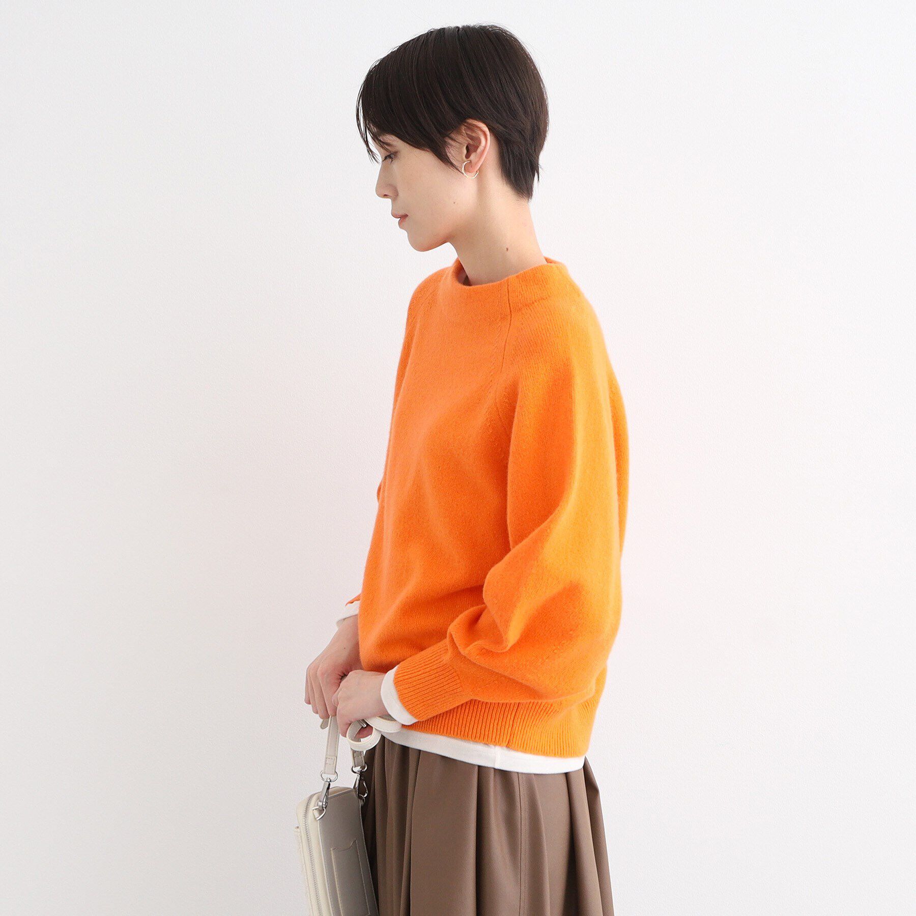 INDIVI「【カシミヤ混】ボリュームスリーブ ボトルネックニット」|ニット・セーター|