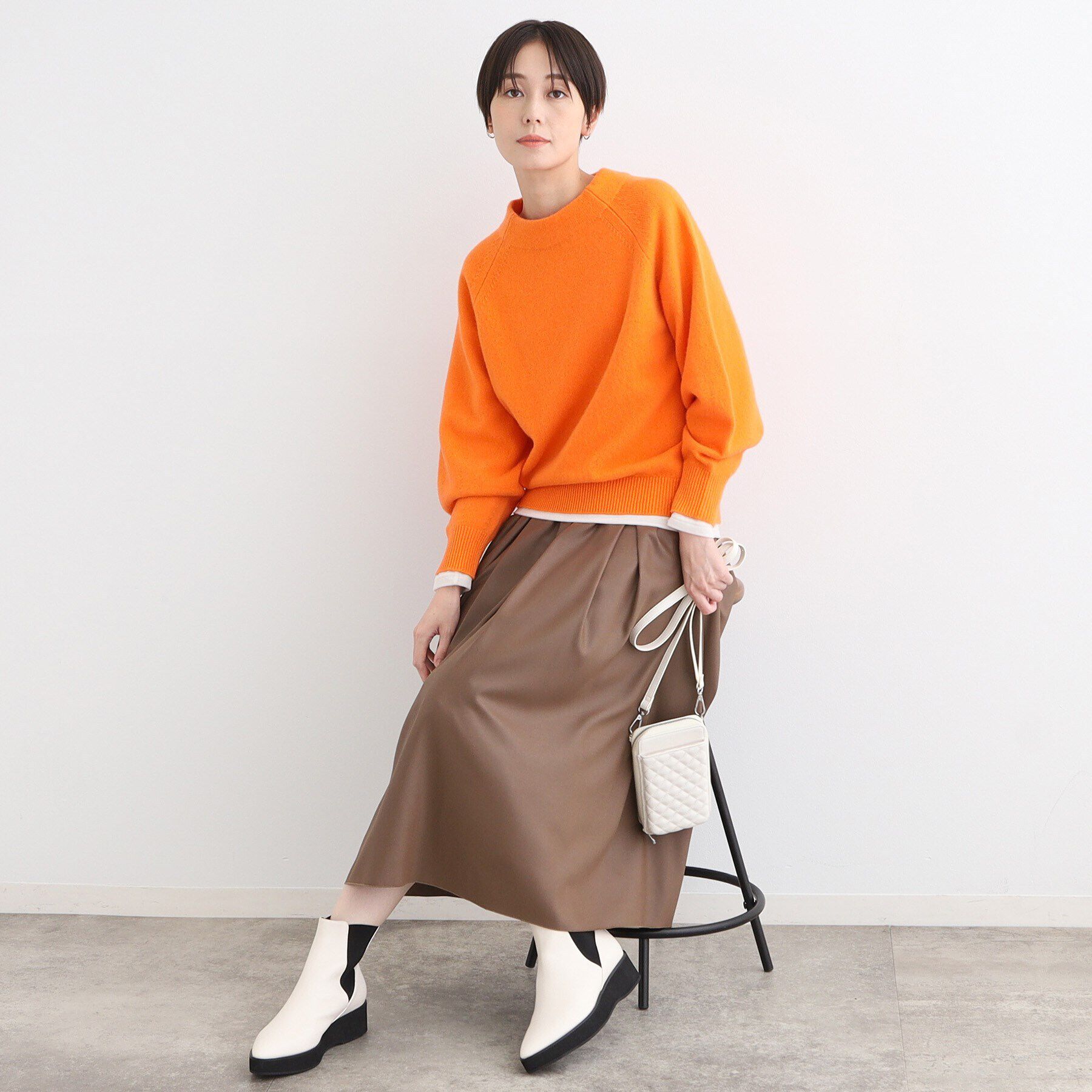 INDIVI「【カシミヤ混】ボリュームスリーブ ボトルネックニット」|ニット・セーター|