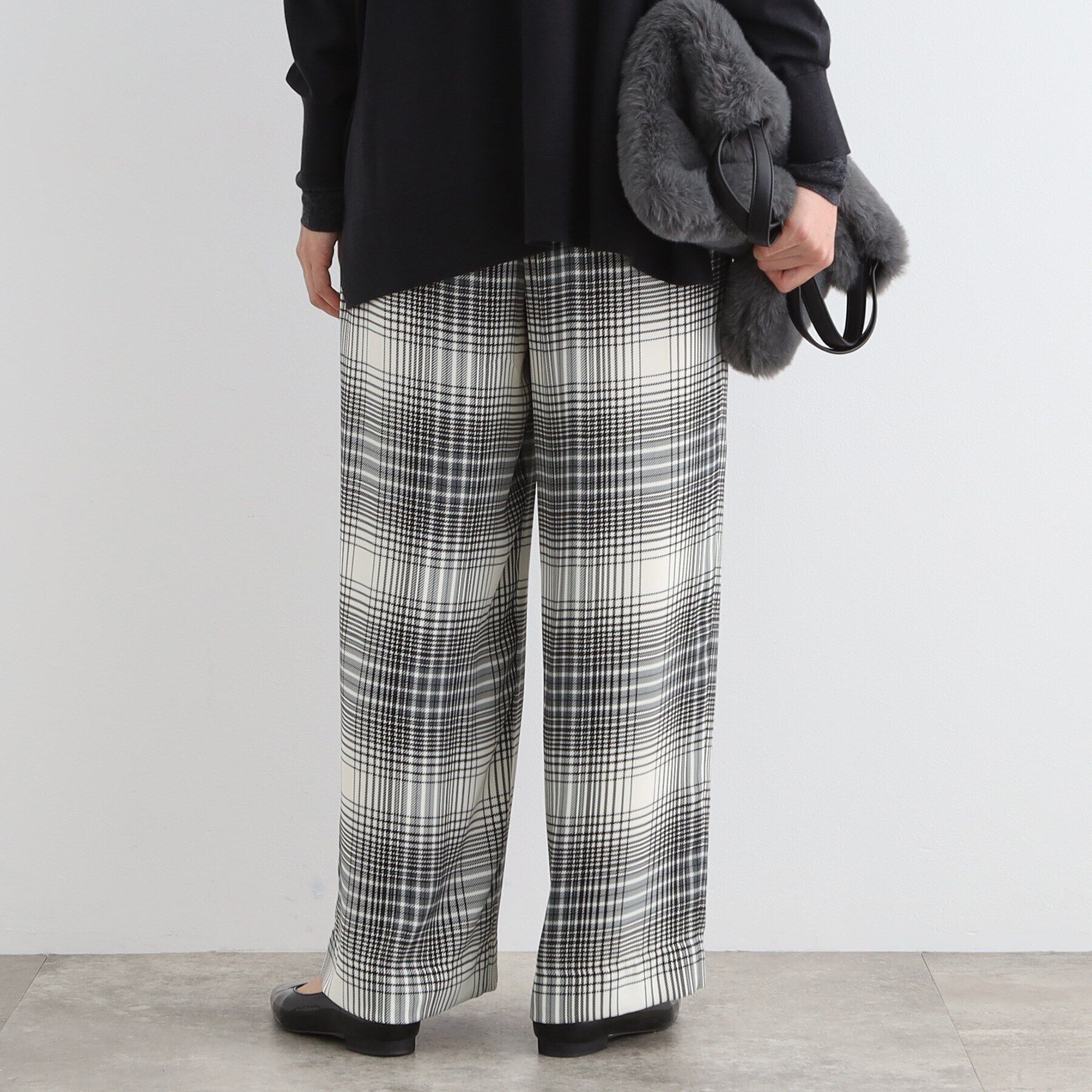 INDIVI「【洗える／ウエストゴム】グラデーションチェックパンツ」|その他|