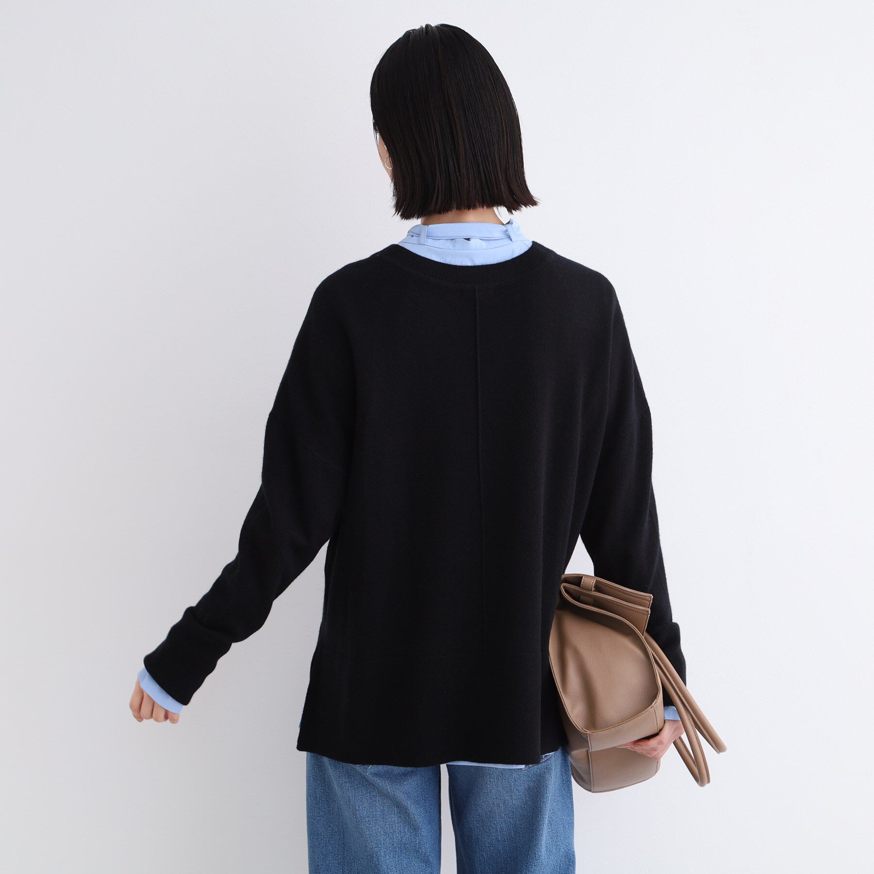 INDIVI「【カシミヤ混／洗える／リラックス】ワイドシルエットニット」|ニット・セーター|