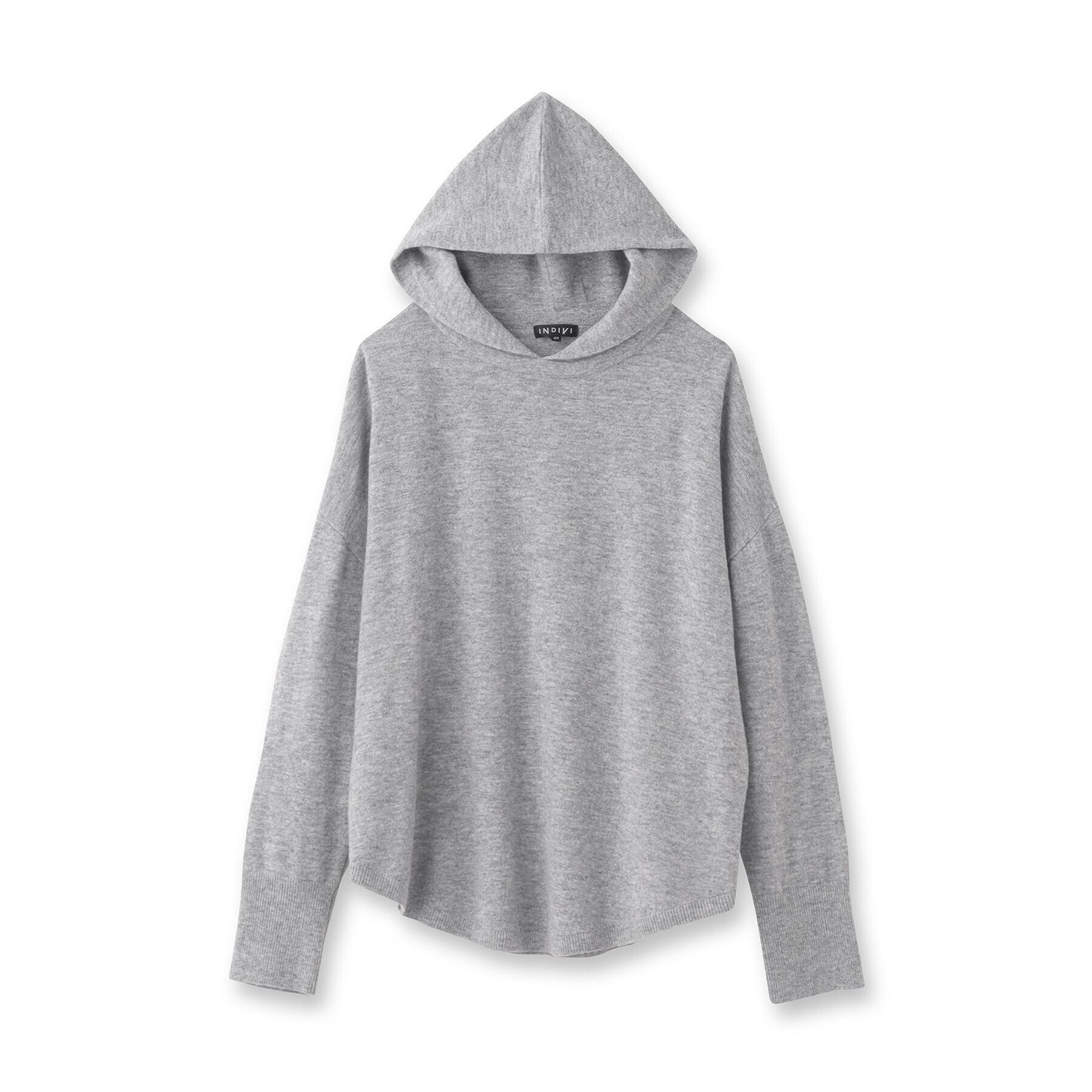 INDIVI「【カシミヤ混／洗える】フーディーニットパーカー」|ニット・セーター|