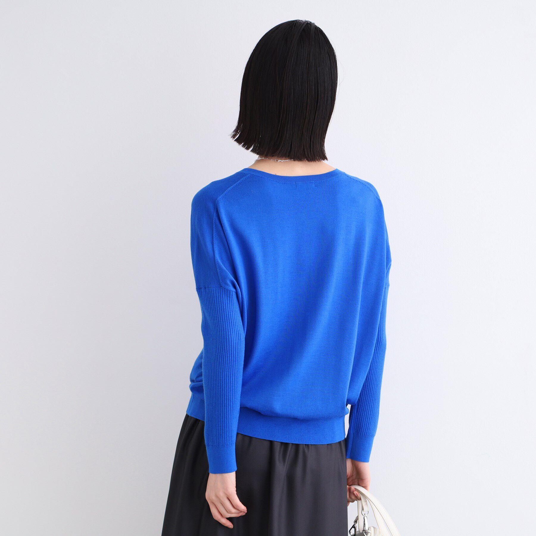 INDIVI「【ウール混】リブスリーブコンパクトニット」|ニット・セーター|