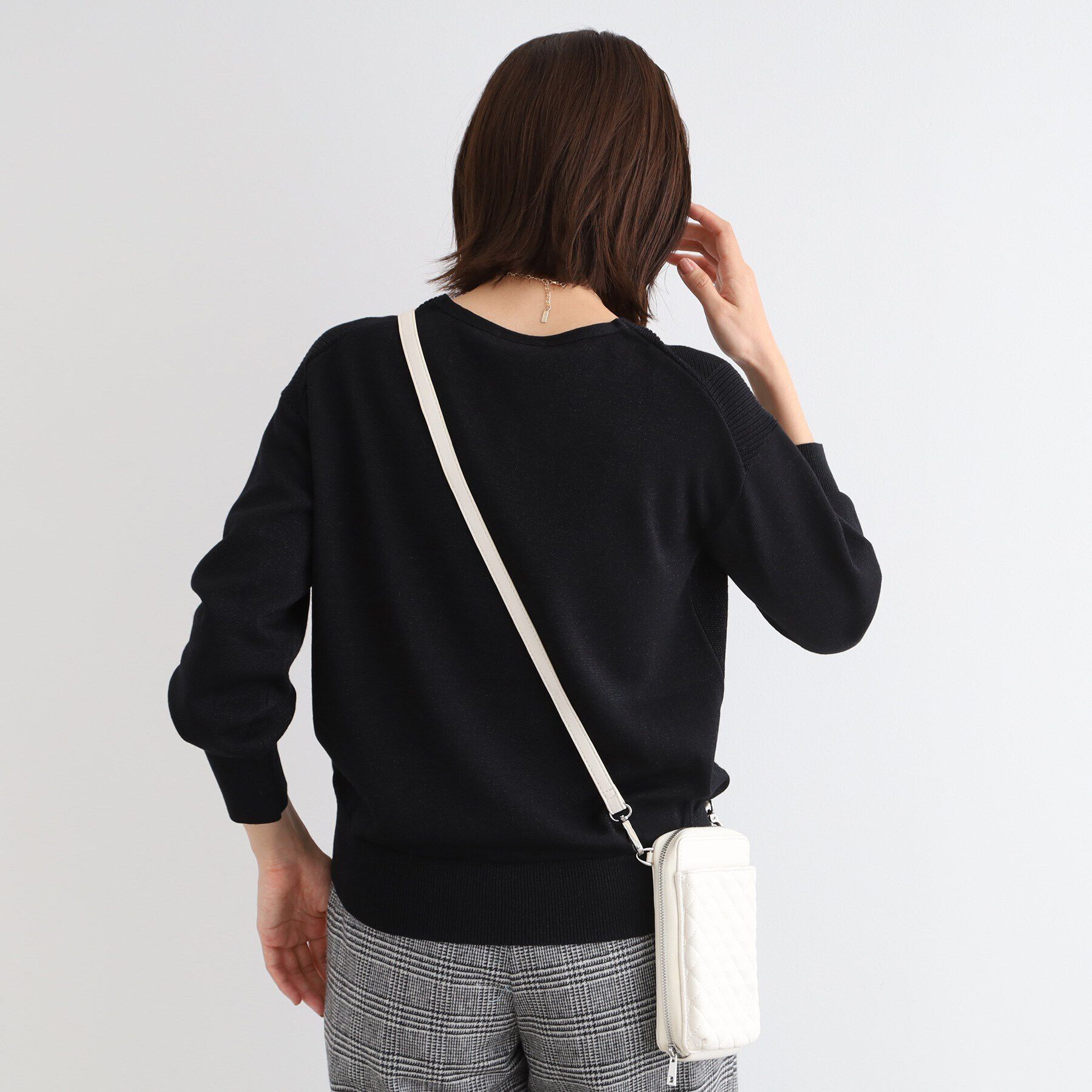 INDIVI「【洗える／日本製／ウール混】Vネックラメニット」|ニット・セーター|