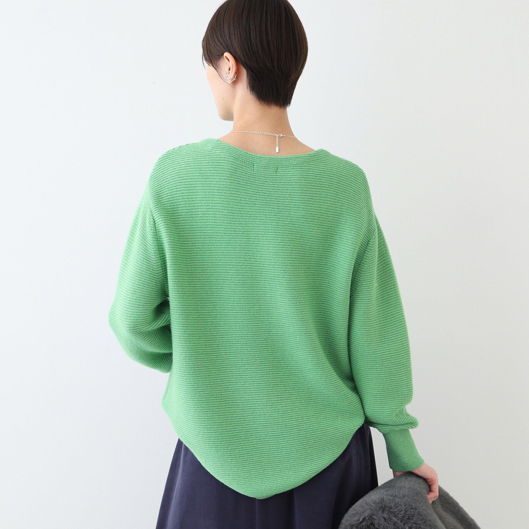 INDIVI「【カシミヤ混／洗える／ラメ】ボートネックニット」|ニット・セーター|