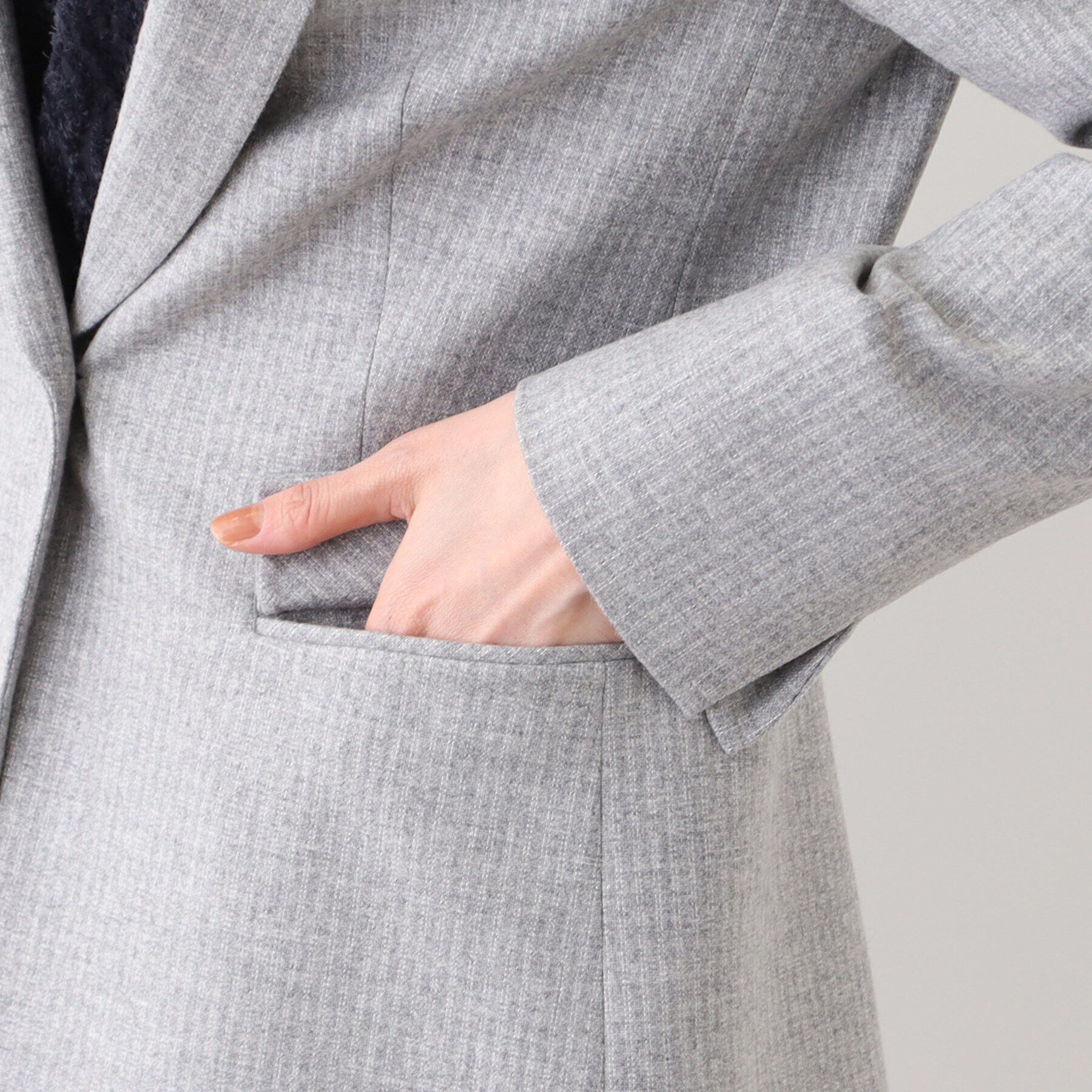 INDIVI「【日本製／SETUP可能／インポート素材】ストライプテーラードジャケット」|テーラードジャケット|