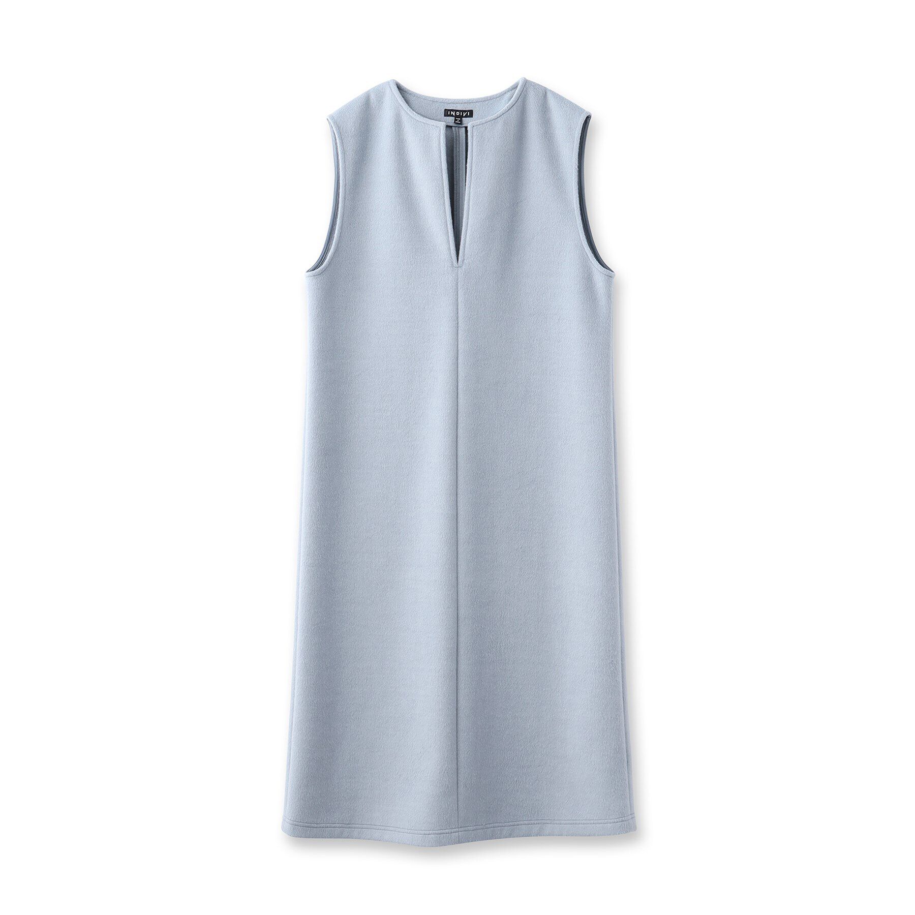 INDIVI「【日本製】ヘアリーキーネックジャンパードレス」|ワンピース|