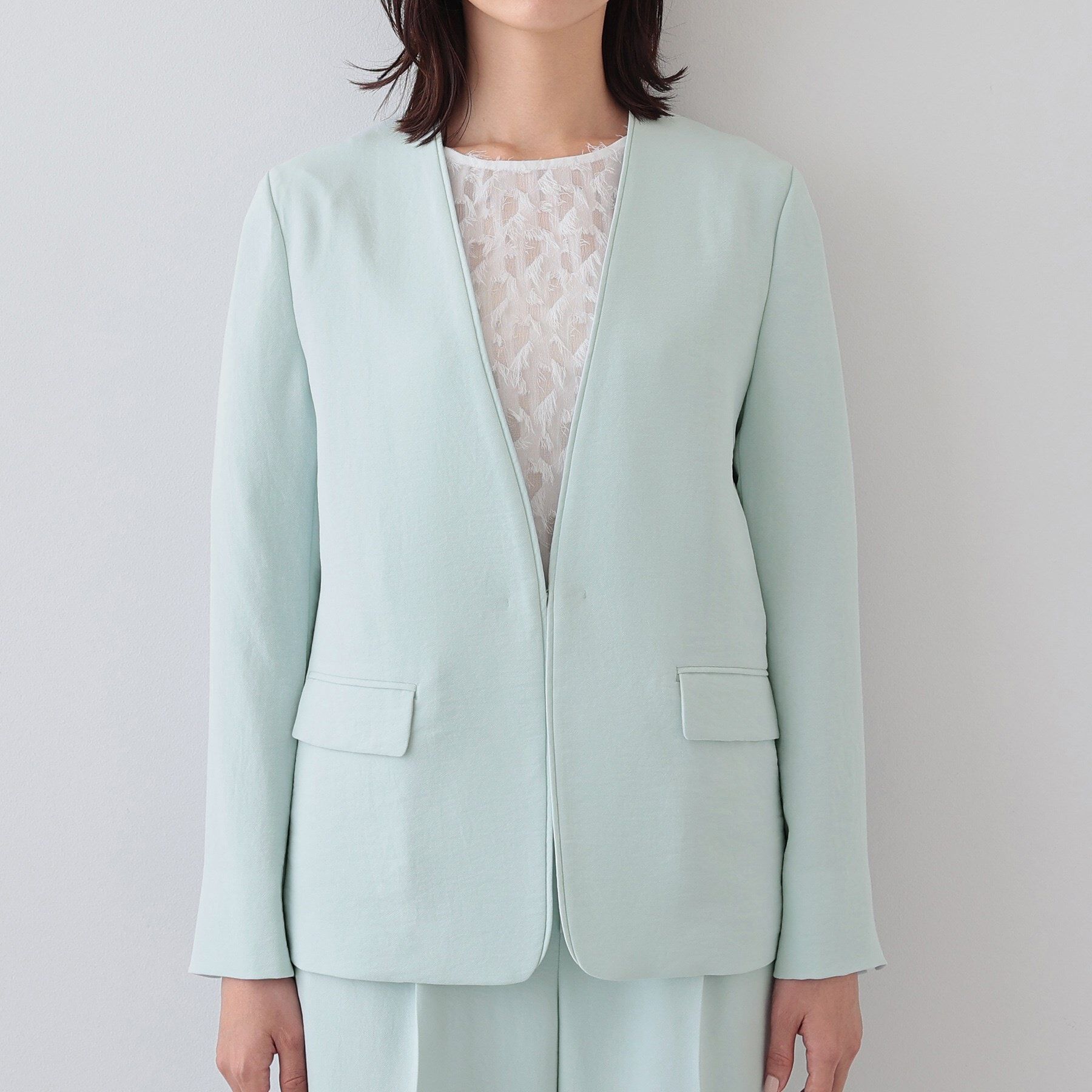 INDIVI「【着る日傘/遮熱/UVケア】ノーカラージャケット」|スーツ|