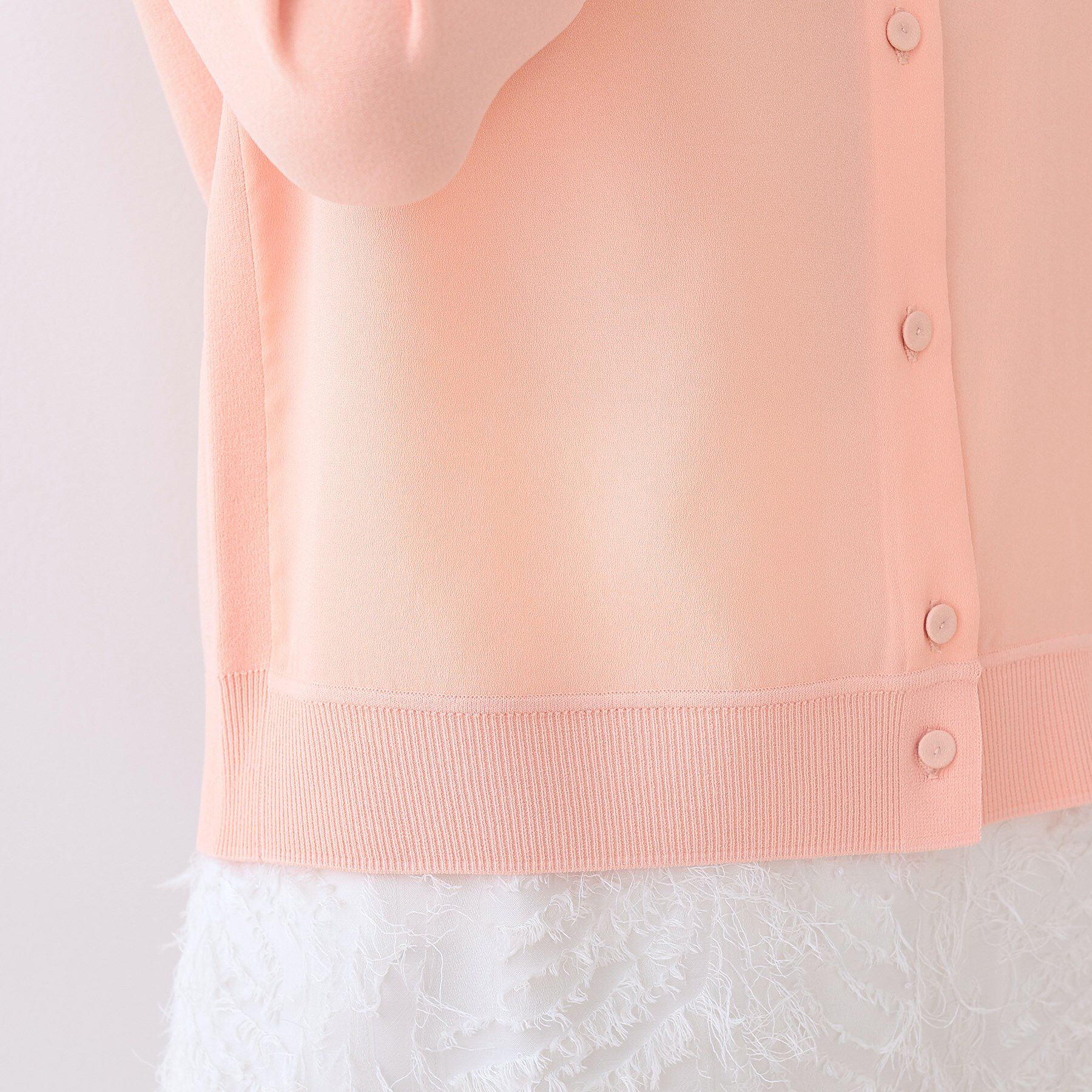 INDIVI「【洗える】ブラウスコンビ ニットカーディガン」|カーディガン|