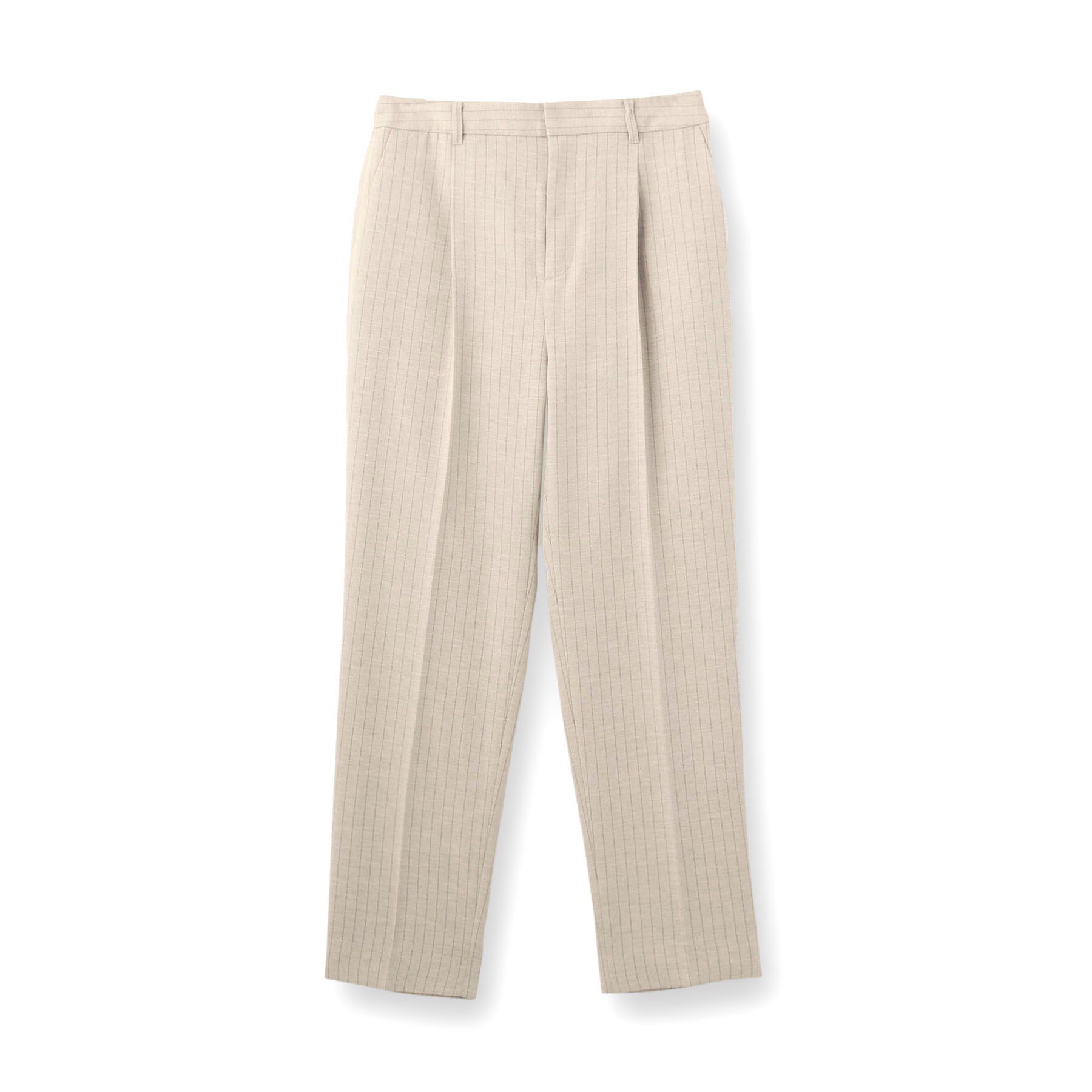 INDIVI「【こなれSETUP／ストライプ柄】リネンライクテーパードパンツ」|その他|