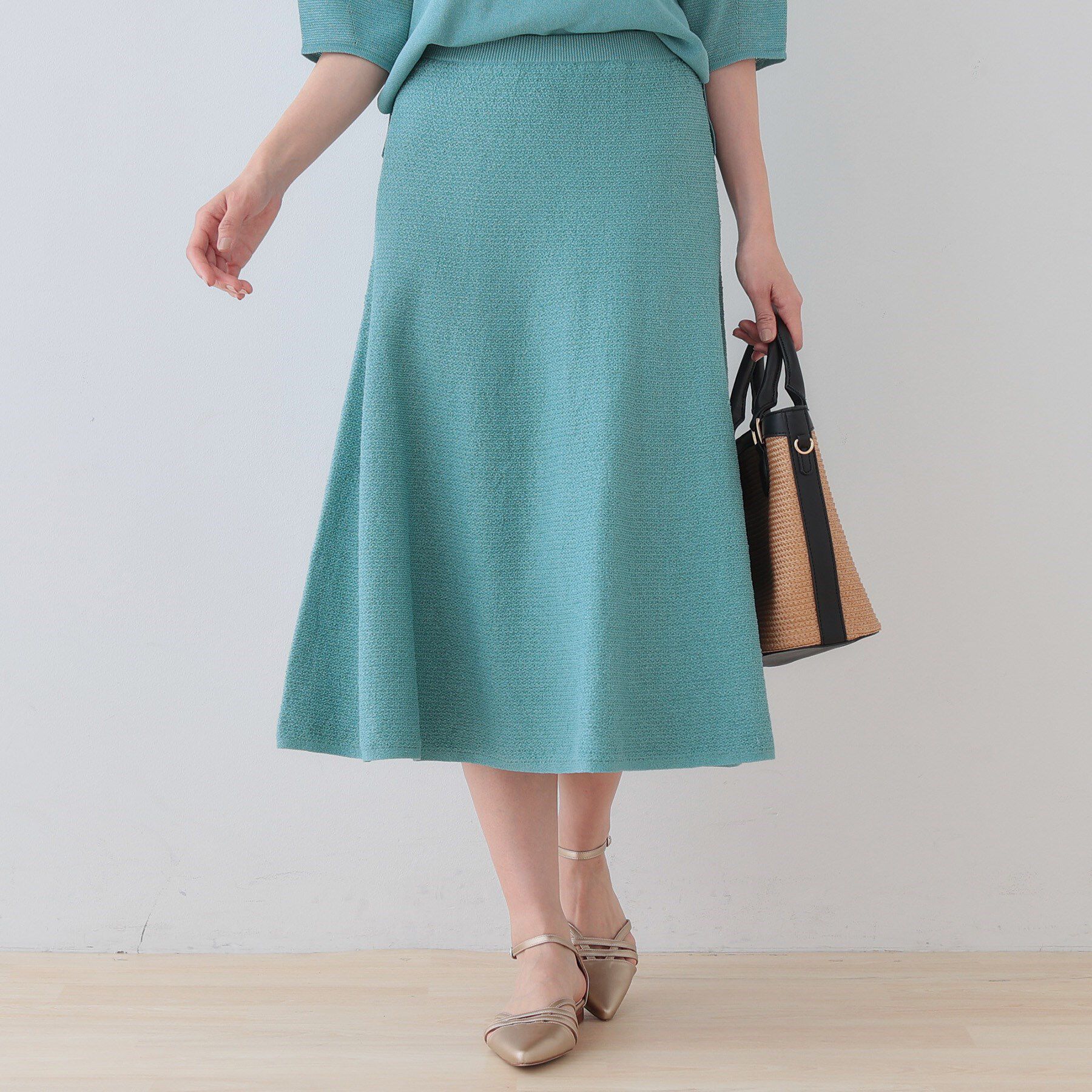 INDIVI「【洗える／和紙混素材／SETUP可能】フレアスカート」|スカート|