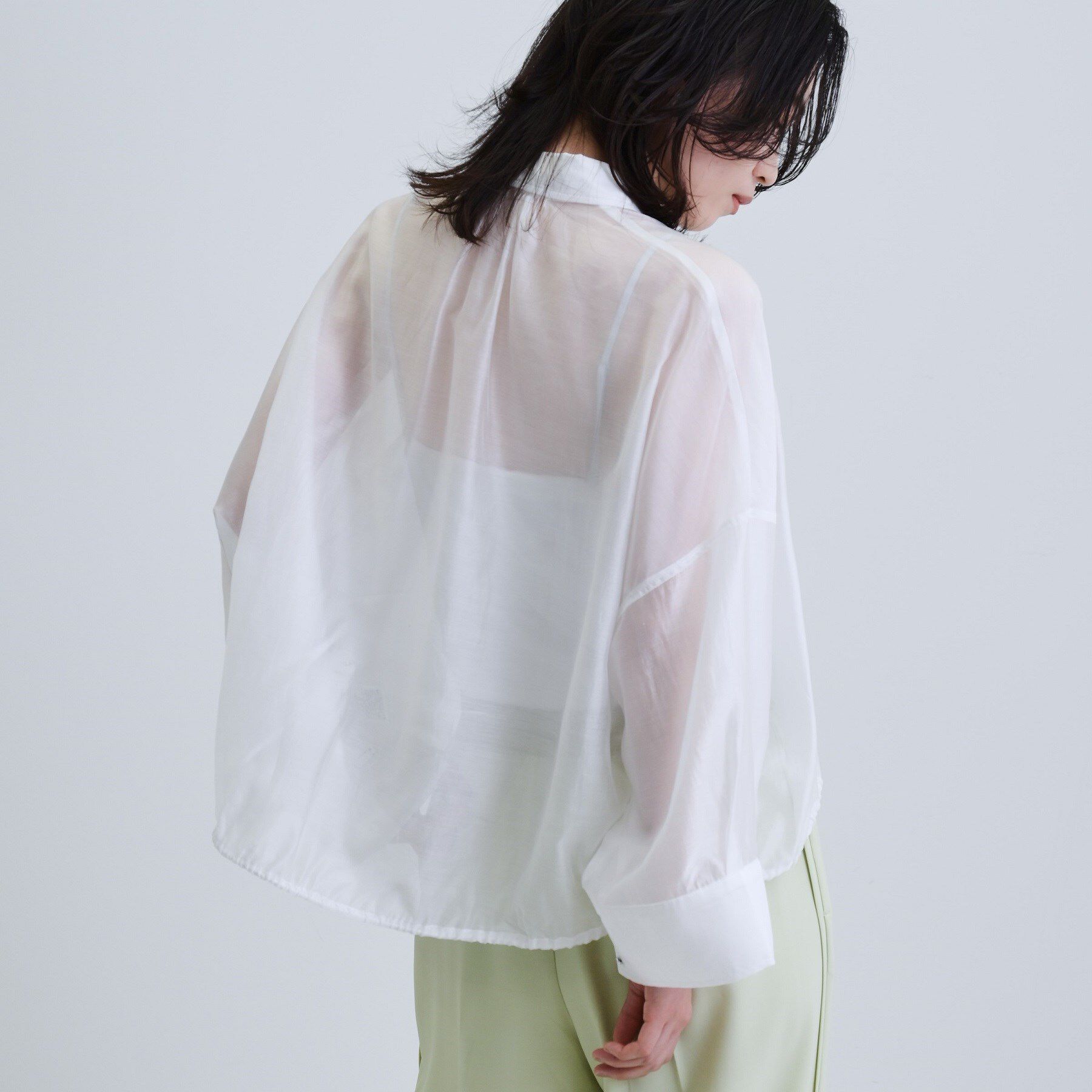 GALLEST「【再入荷】シアーローンステンカラーシャツ/シアーシャツ/シアートップス」|シャツ・ブラウス|