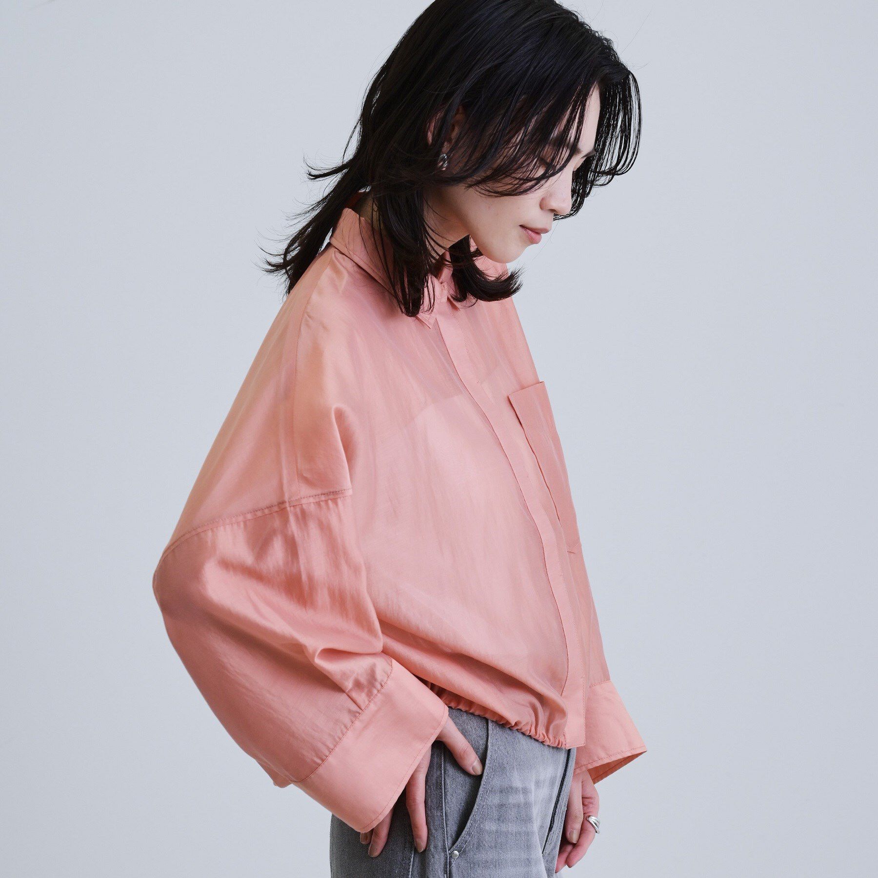 GALLEST「【再入荷】シアーローンステンカラーシャツ/シアーシャツ/シアートップス」|シャツ・ブラウス|