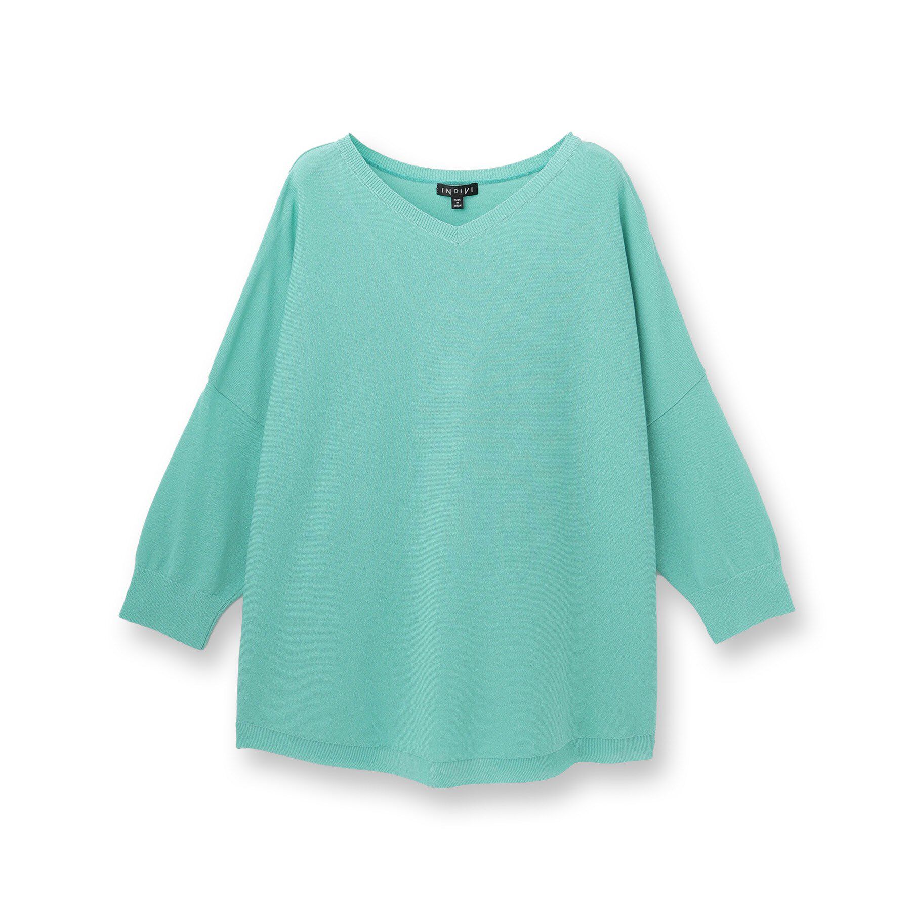 INDIVI「【洗える】コットンリネン ドルマンニット」|ニット・セーター|