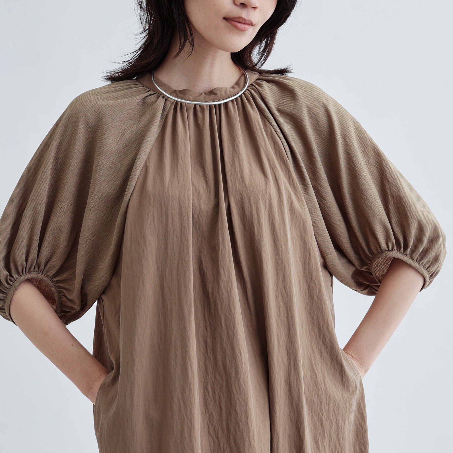 GALLEST「ソフトチュールスリーブ切替ワンピース」|ワンピース|