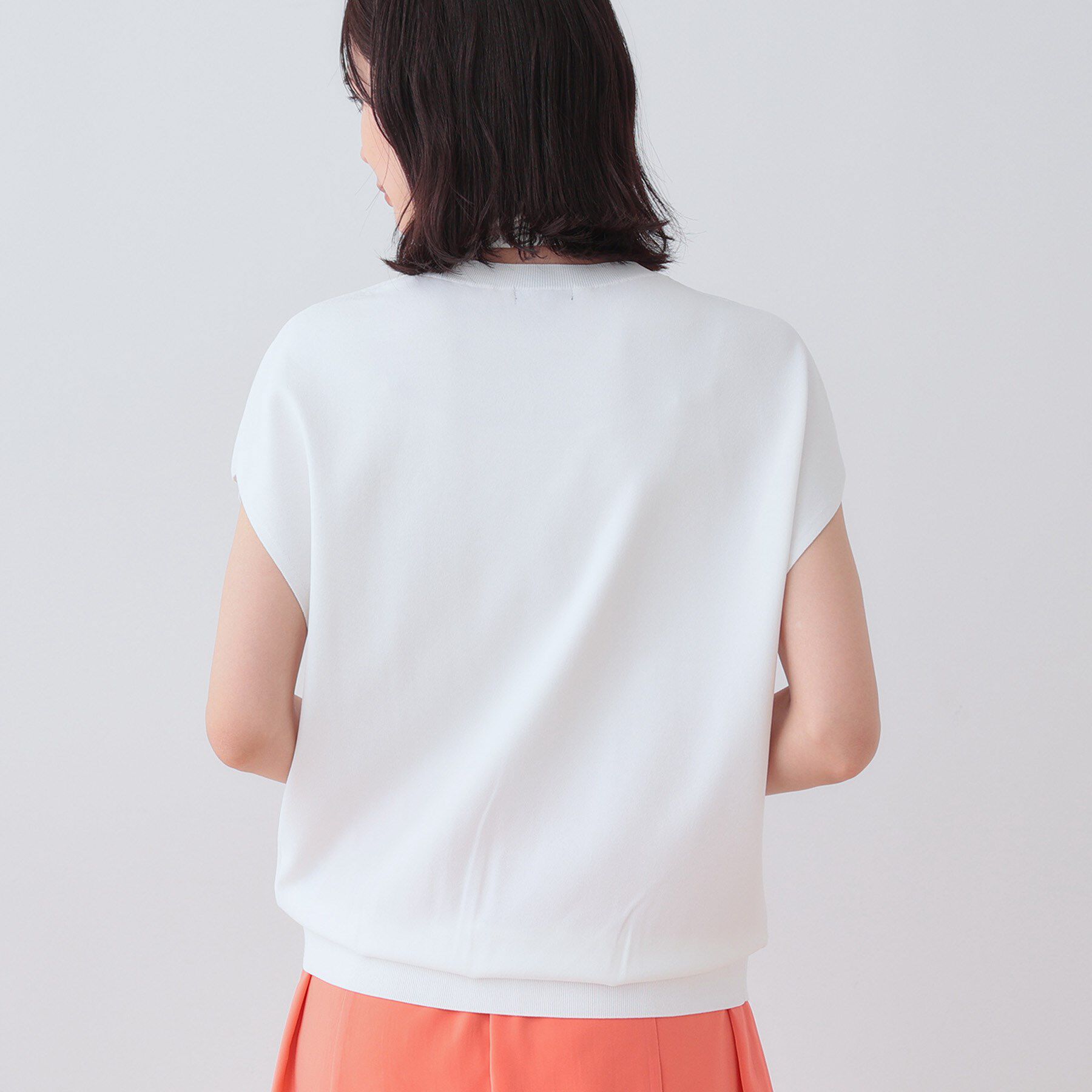 INDIVI「【洗える／SETUP可能】フレンチスリーブ イージーニット」|ニット・セーター|