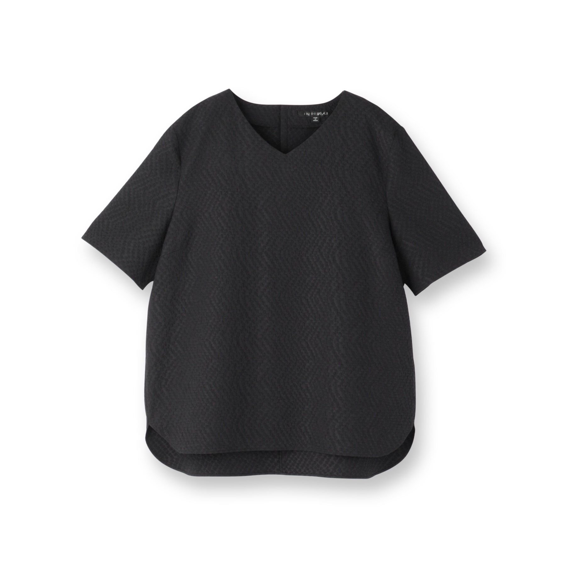 INDIVI「【日本製／インポート素材】フクレジャカードブラウス」|シャツ・ブラウス|