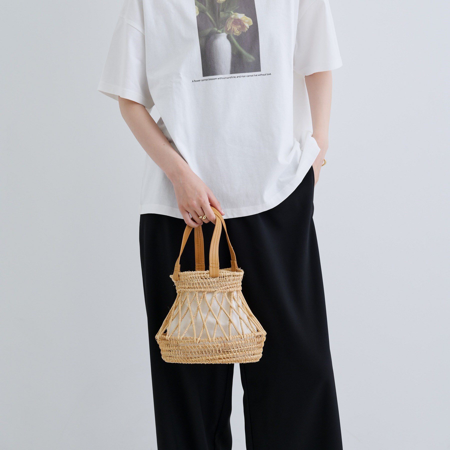 GALLEST「天然草ラウンドかごバッグ」|ハンドバッグ|